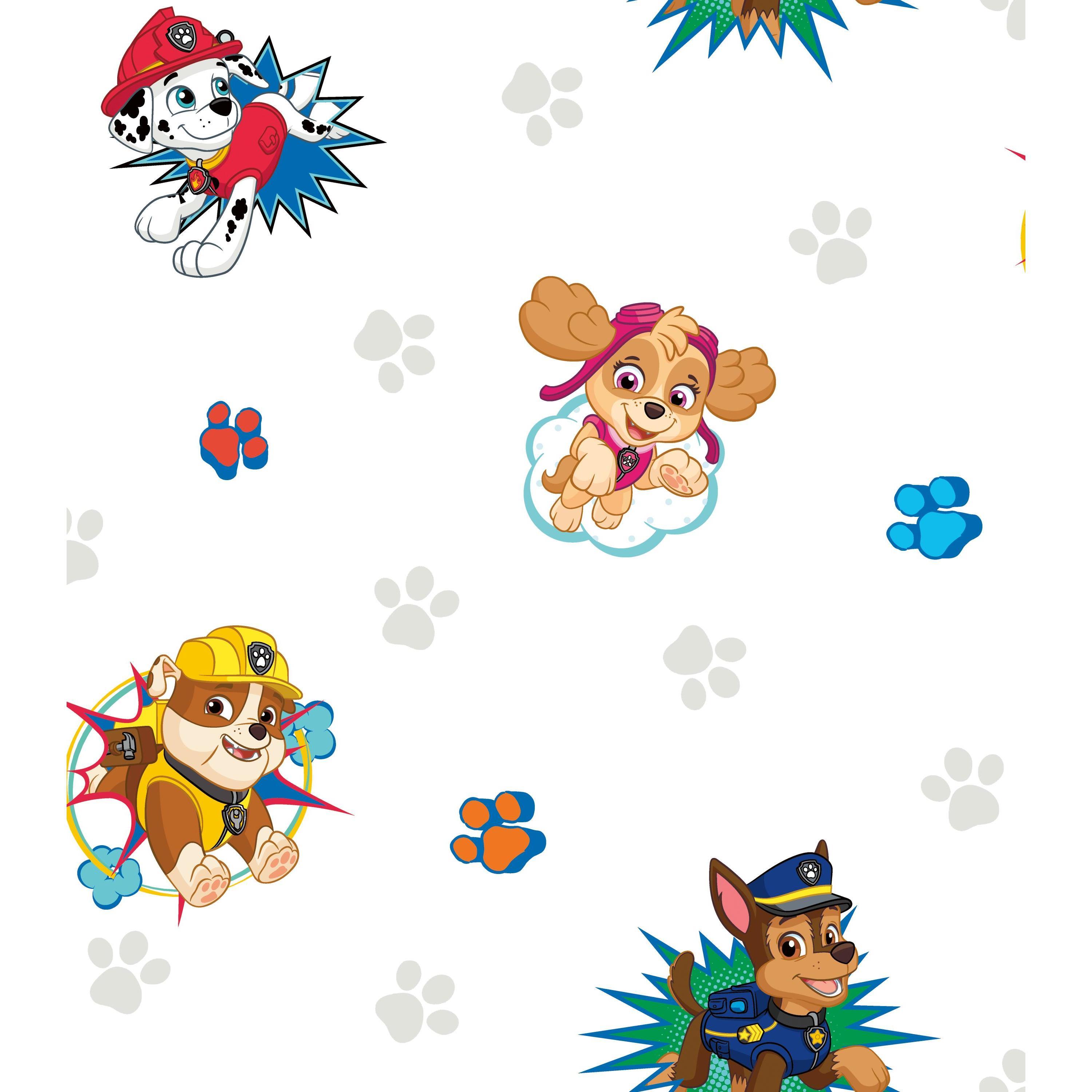 3000x3000 RoomMates Paw Patrol Pups Peel and Stick Wallpaper, 18 inches wide x 18.86 feet