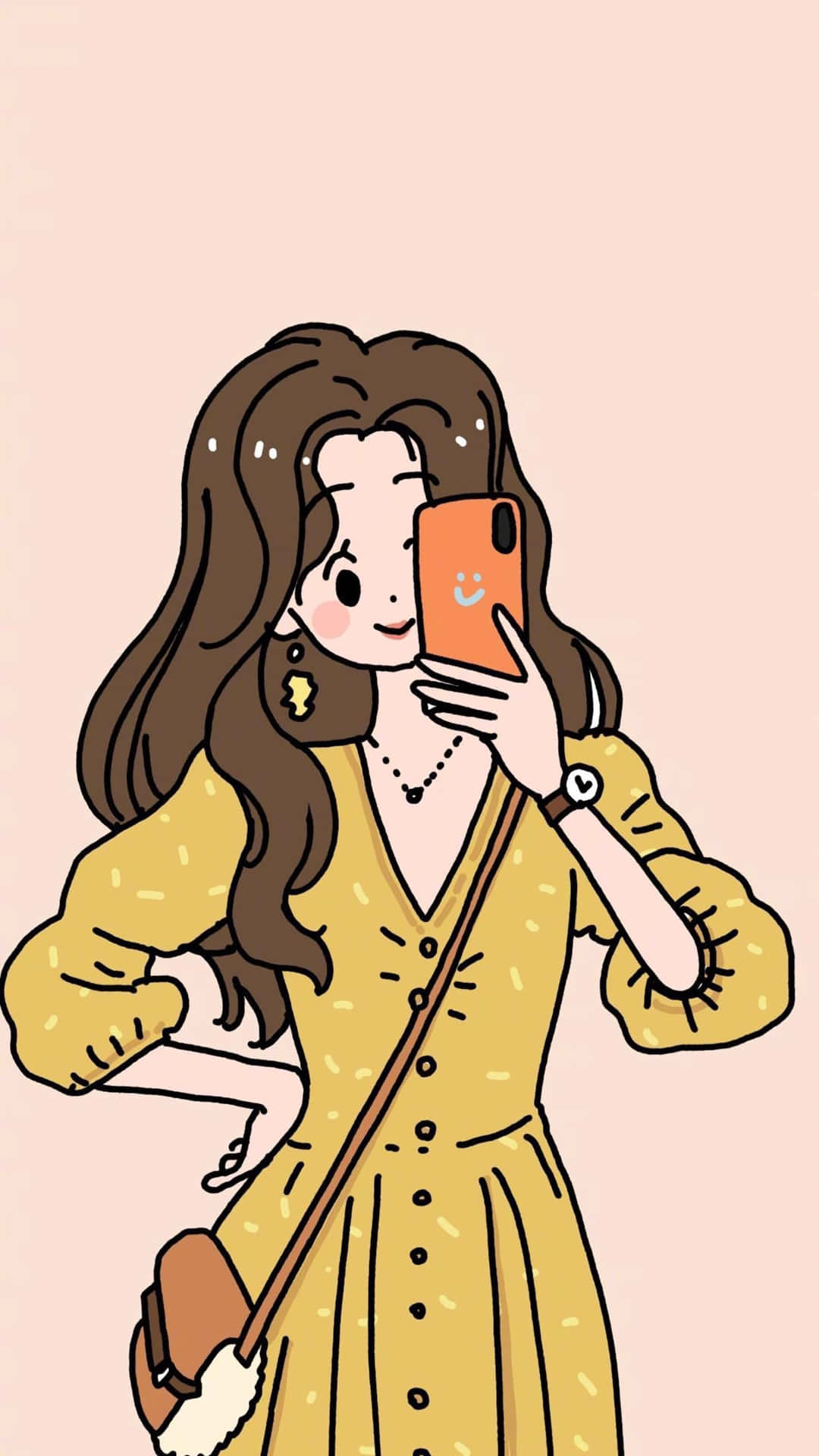 1080x1920 Download Korean Anime Girl Takes Mirror