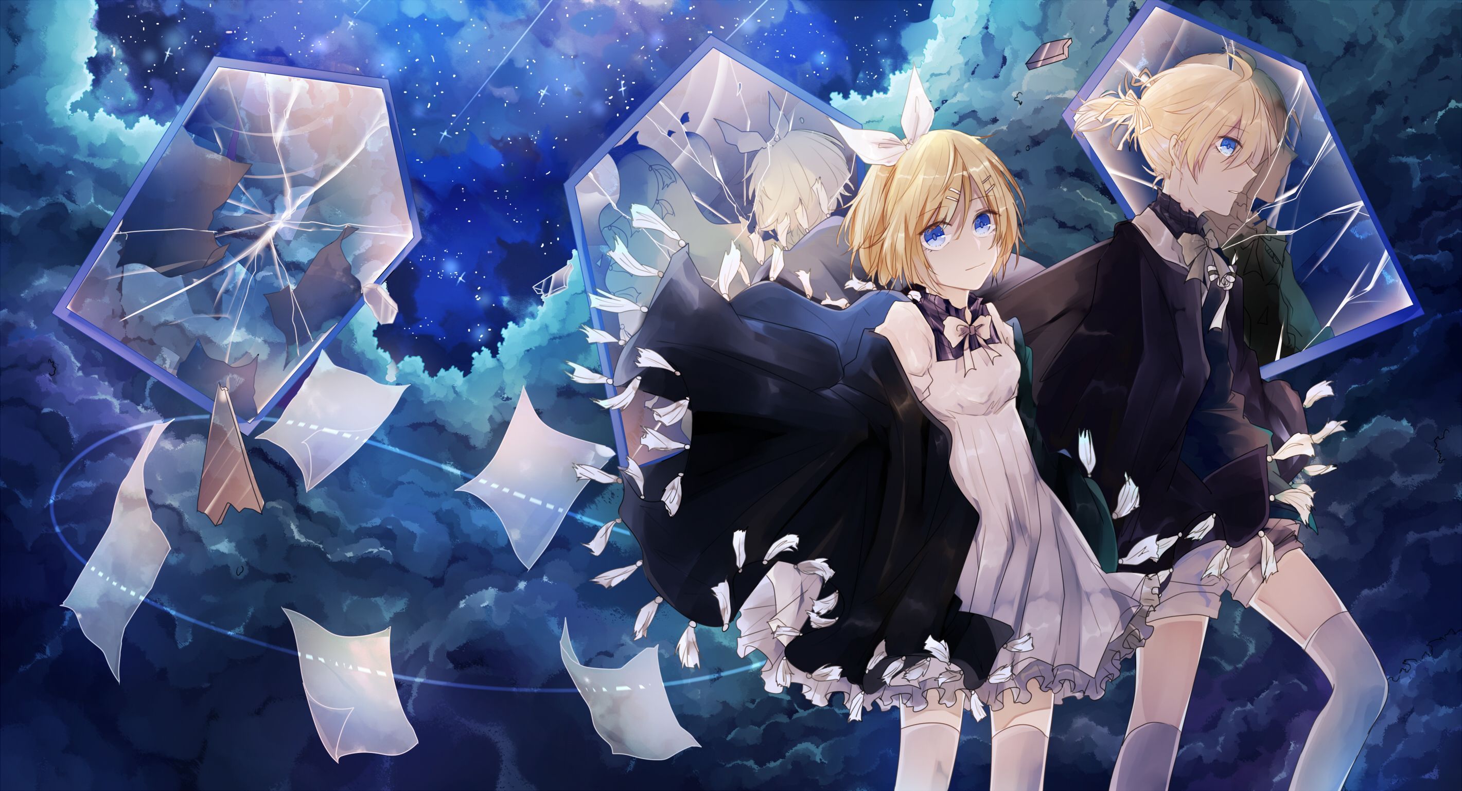 2841x1538 HD desktop wallpaper: Anime, Reflection
