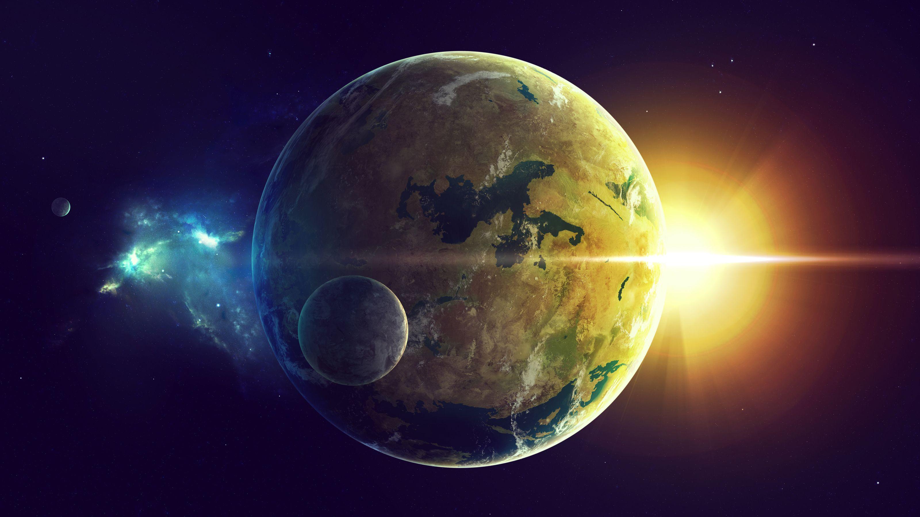 3200x1800 Stars Planets Space 3D Graphics 3200x1800
