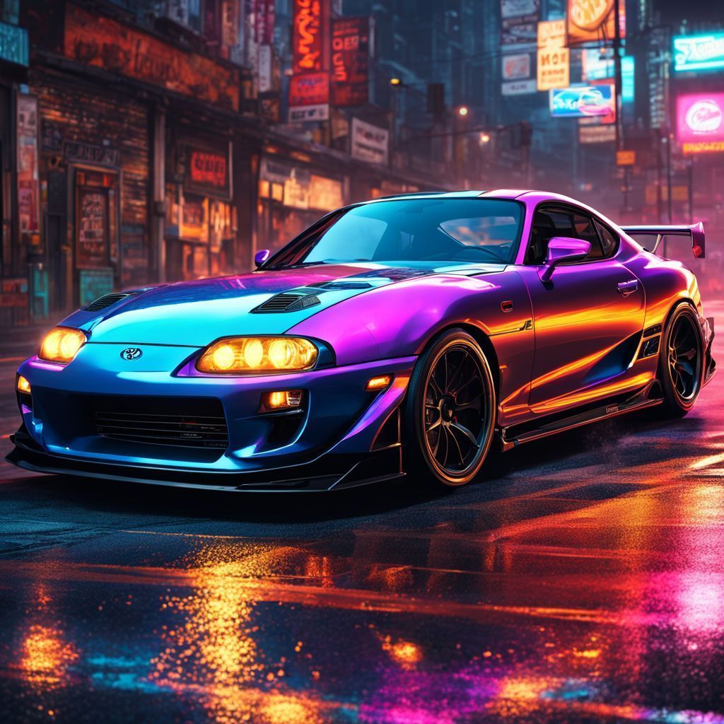 1024x1024 purple toyota supra drifting