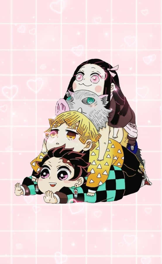 554x900 Cute Demon Slayer Wallpaper
