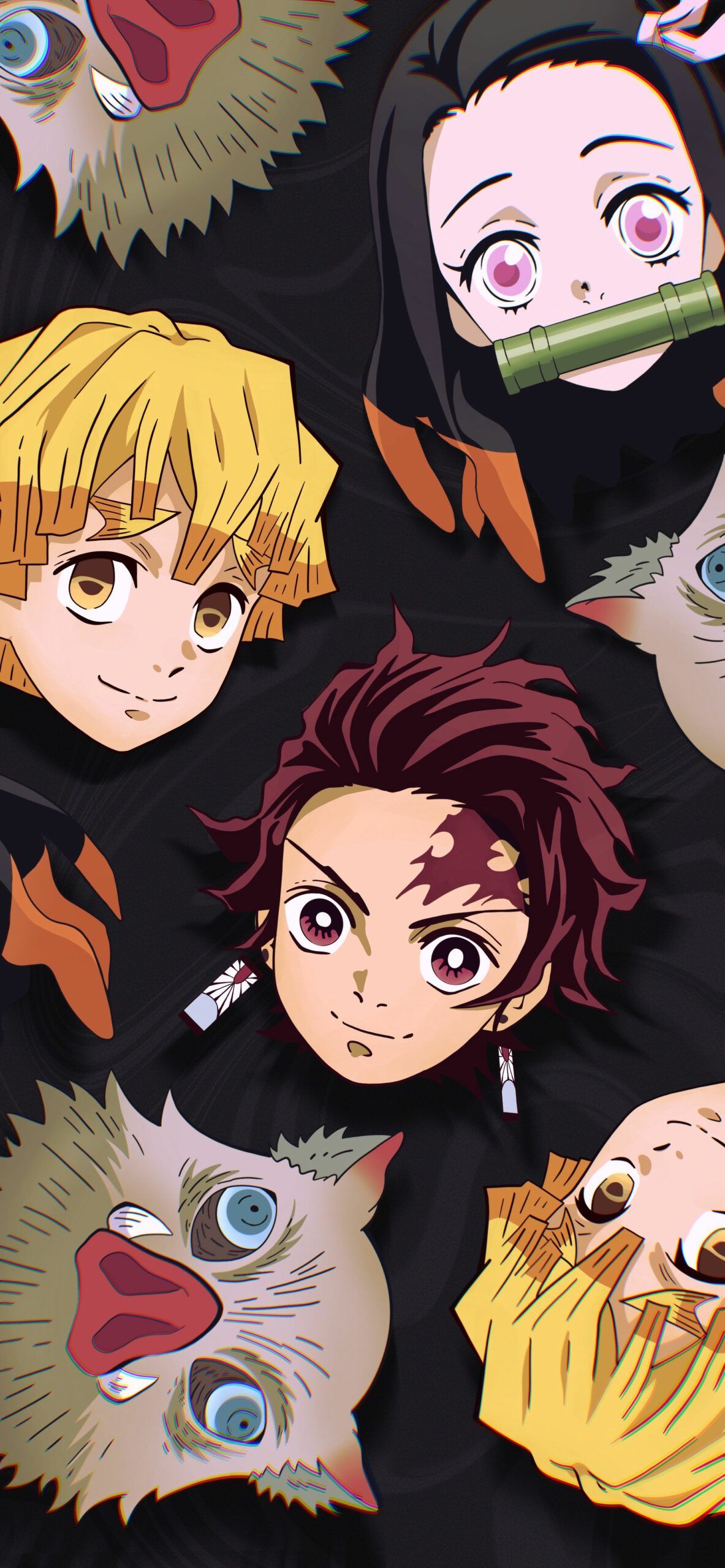 1183x2560 Demon Slayer Gang Wallpaper