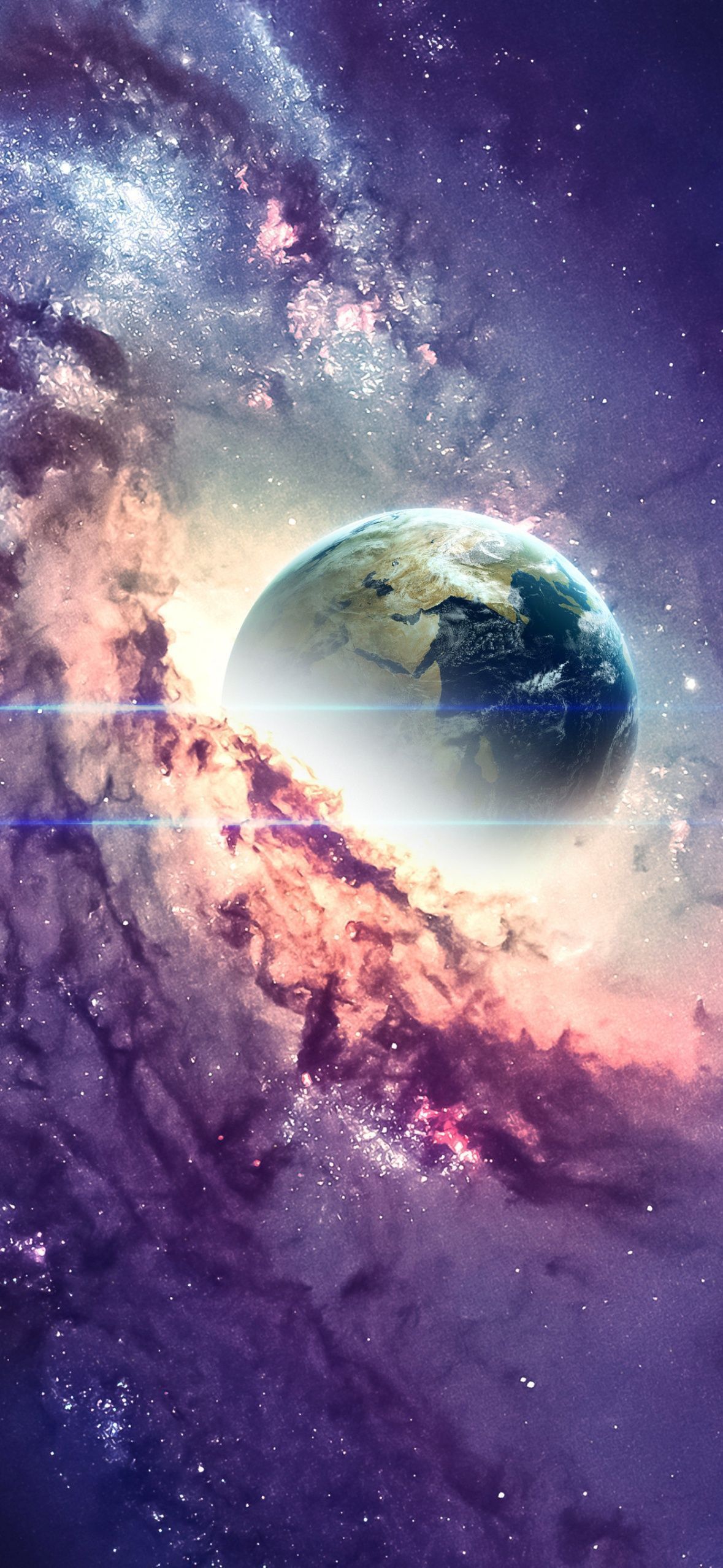 1179x2556 Earth Wallpaper 4K, Nebula, Galaxy