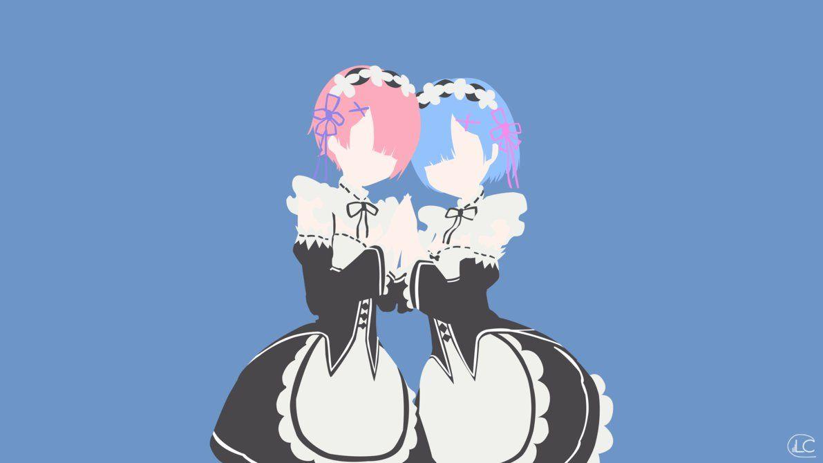 1191x670 Ram và Rem.  Re: Zero Minimalist Anime