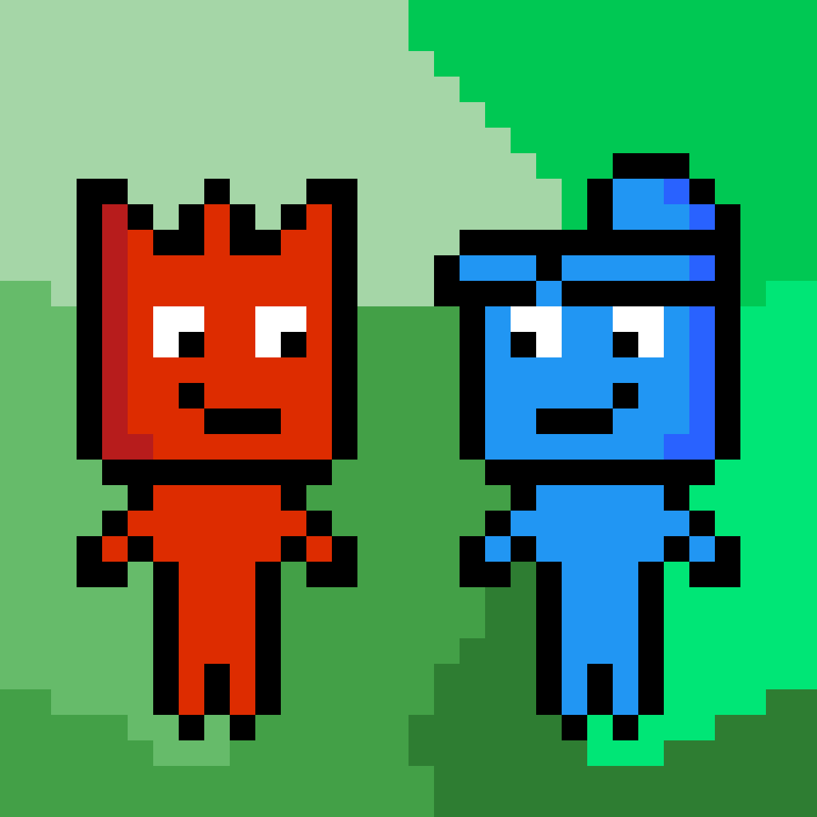 1184x1184 Pixilart boy and Water girl