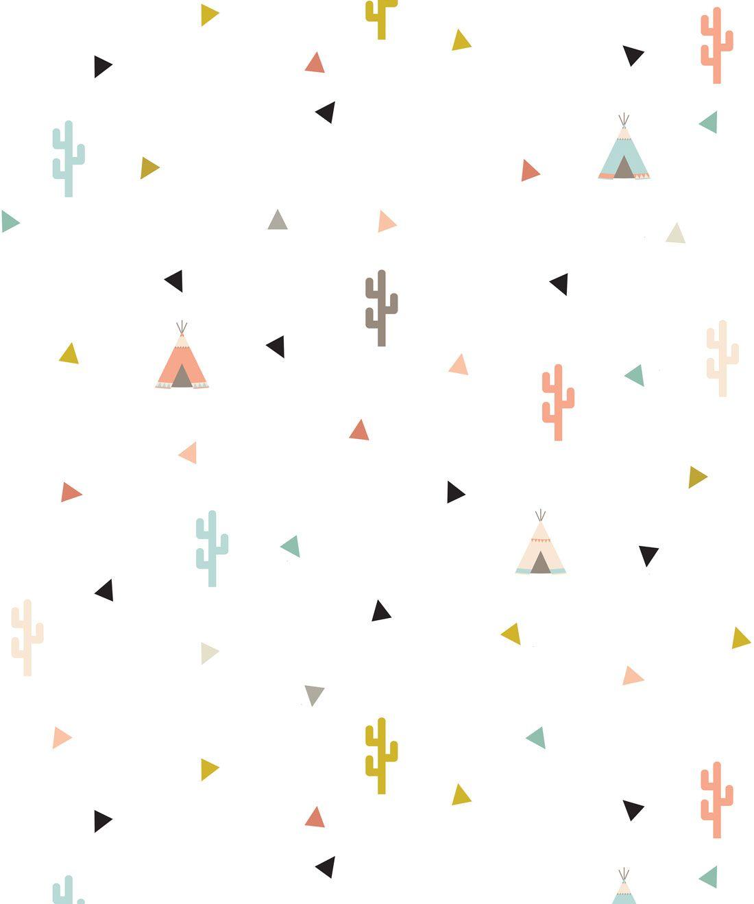 1100x1318 Teepee & Cactus Wallpaper, Playroom Nursery Desgin AUS