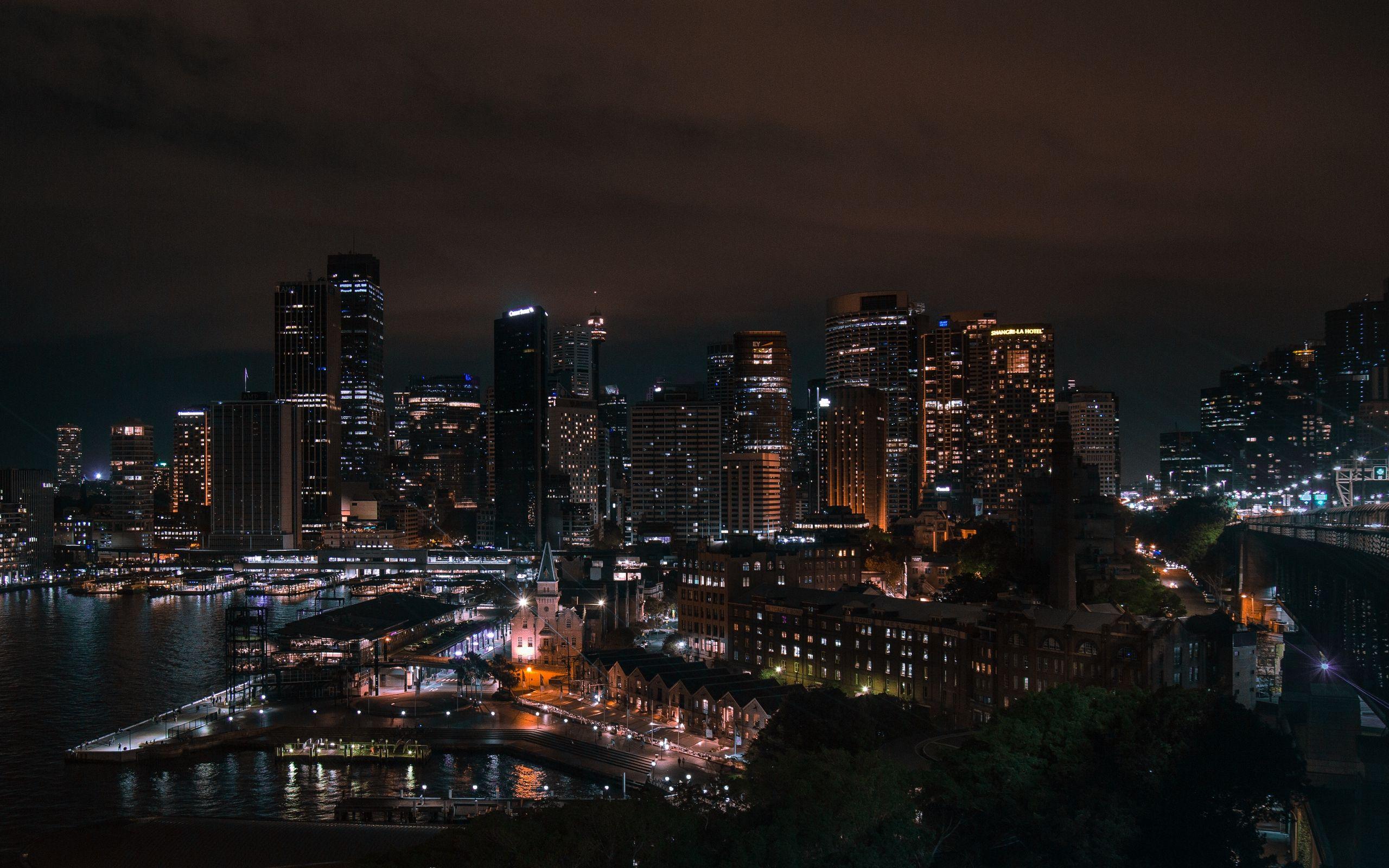 2560x1600 Download wallpaper 2560x1600 sydney, city lights