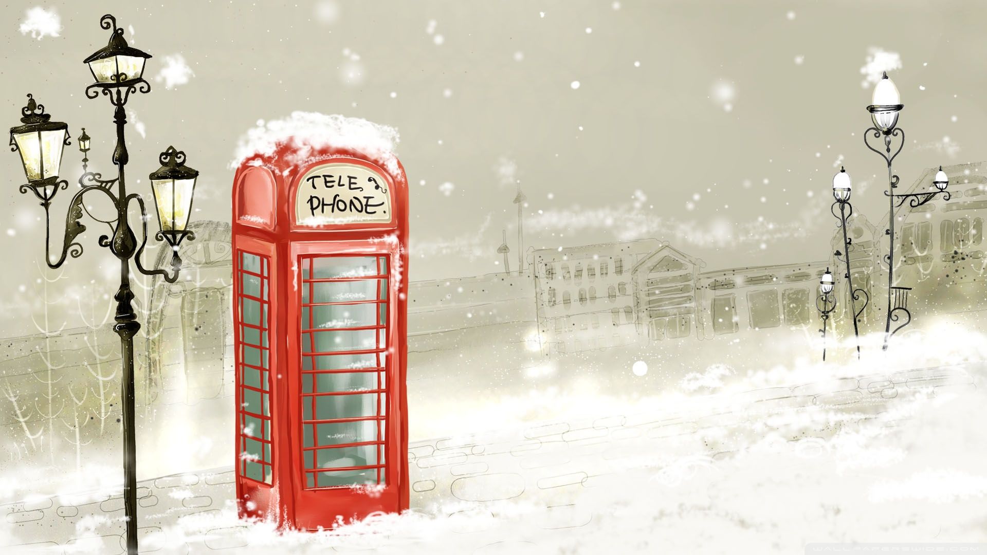 1920x1080 Phone Booth Winter Ultra HD Desktop