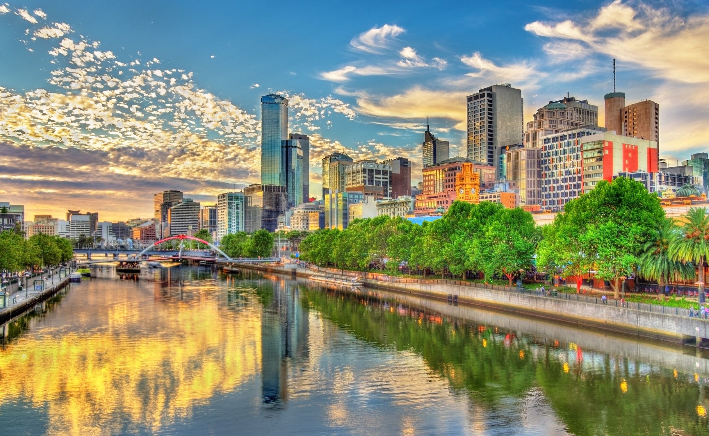 2438x1500 Melbourne City Wallpaper