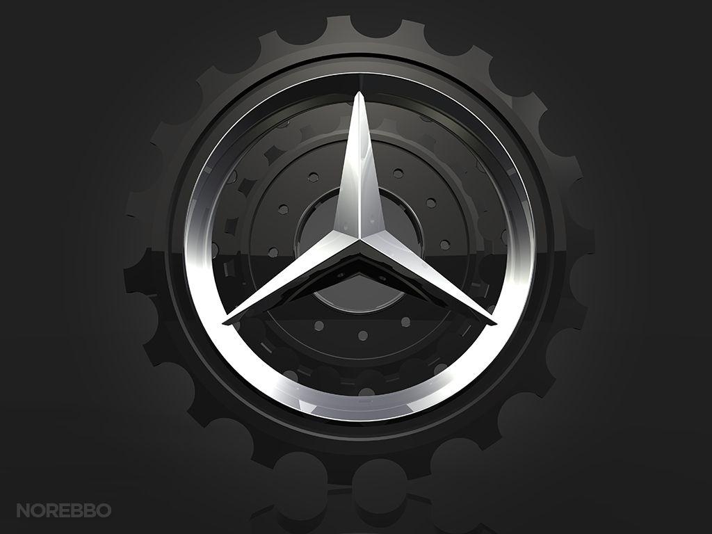 1024x768 Mercedes logo wallpaper