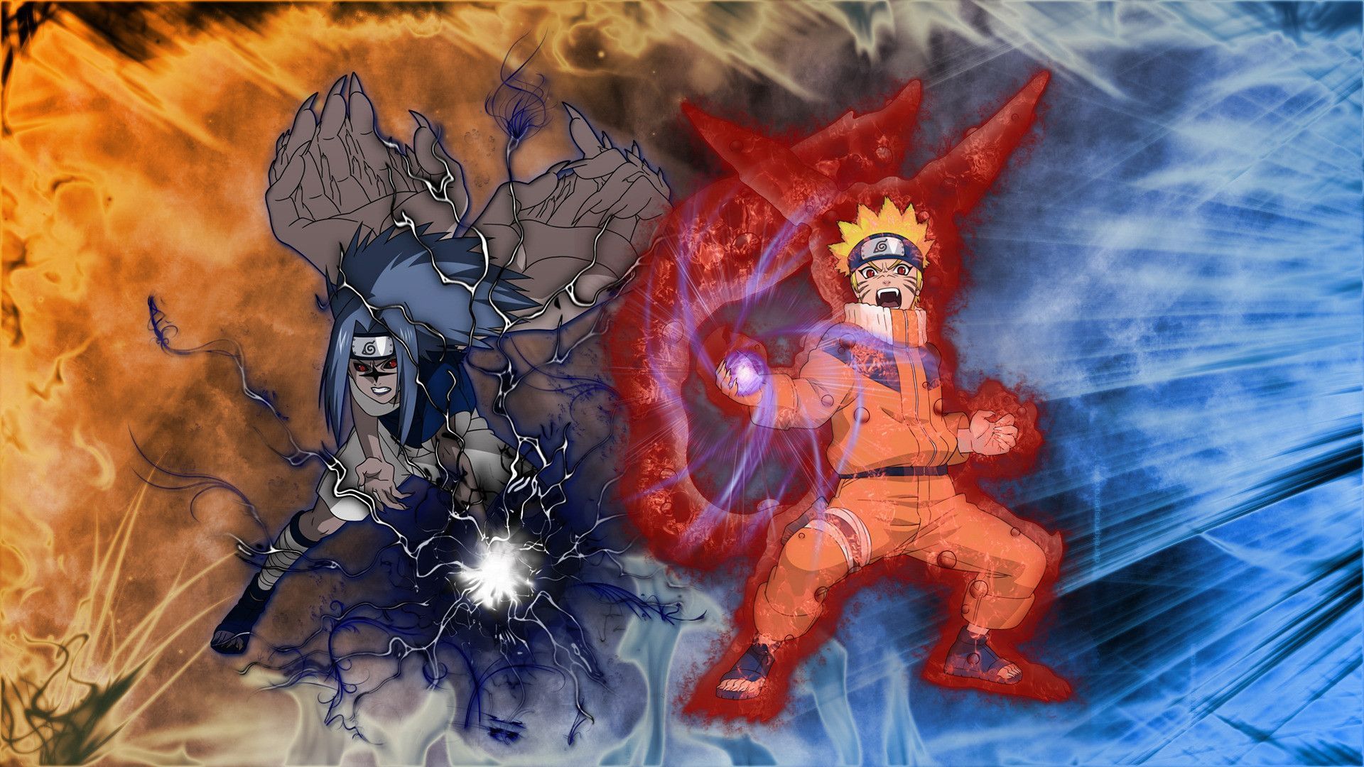 1920x1080 Naruto Vs Sasuke Wallpaper