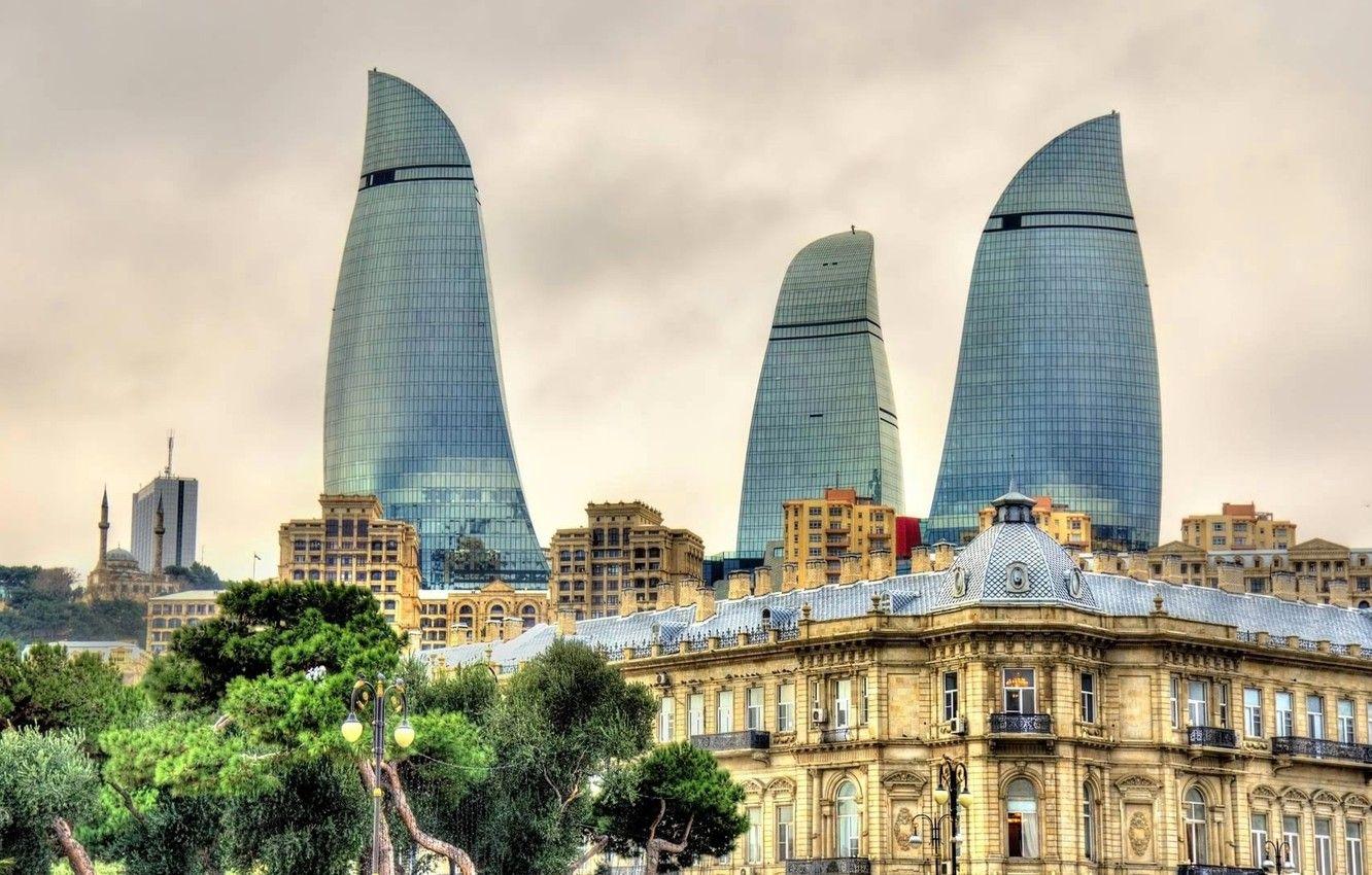 1332x850 Photo Wallpaper Home, Azerbaijan, Baku, Flame Towers