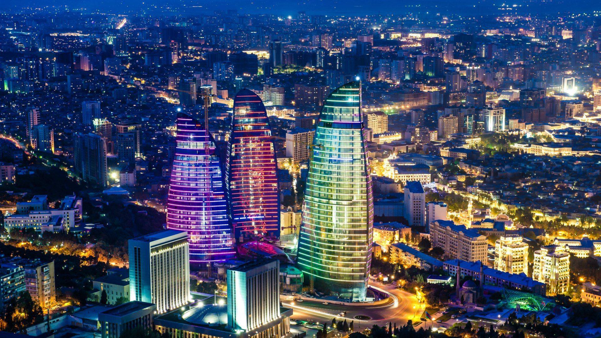 1920x1080 Night in Baku, Azerbaijan wallpaper and image