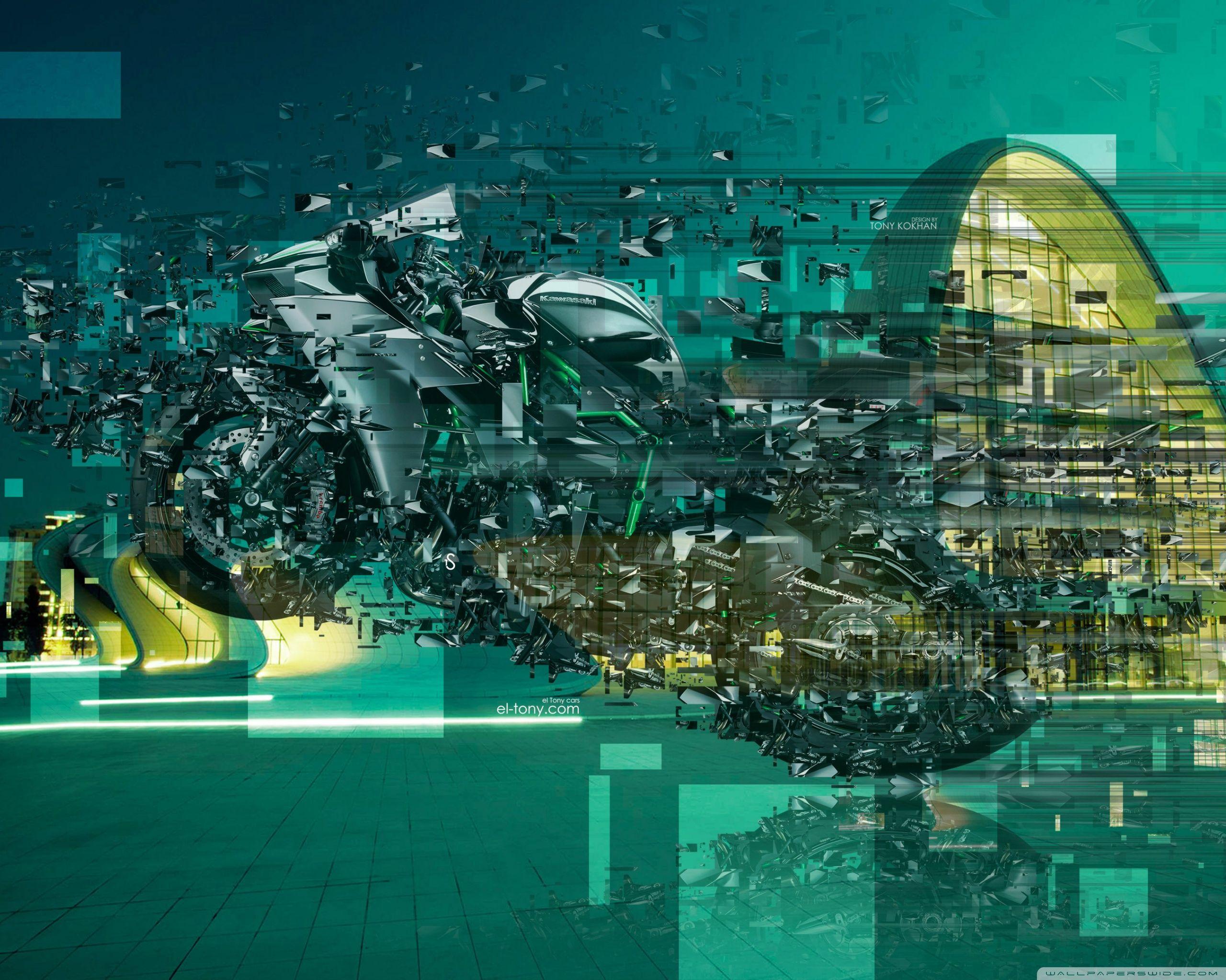 2560x2048 Moto Kawasaki Ninja H2 Side Super Speed Neural Network