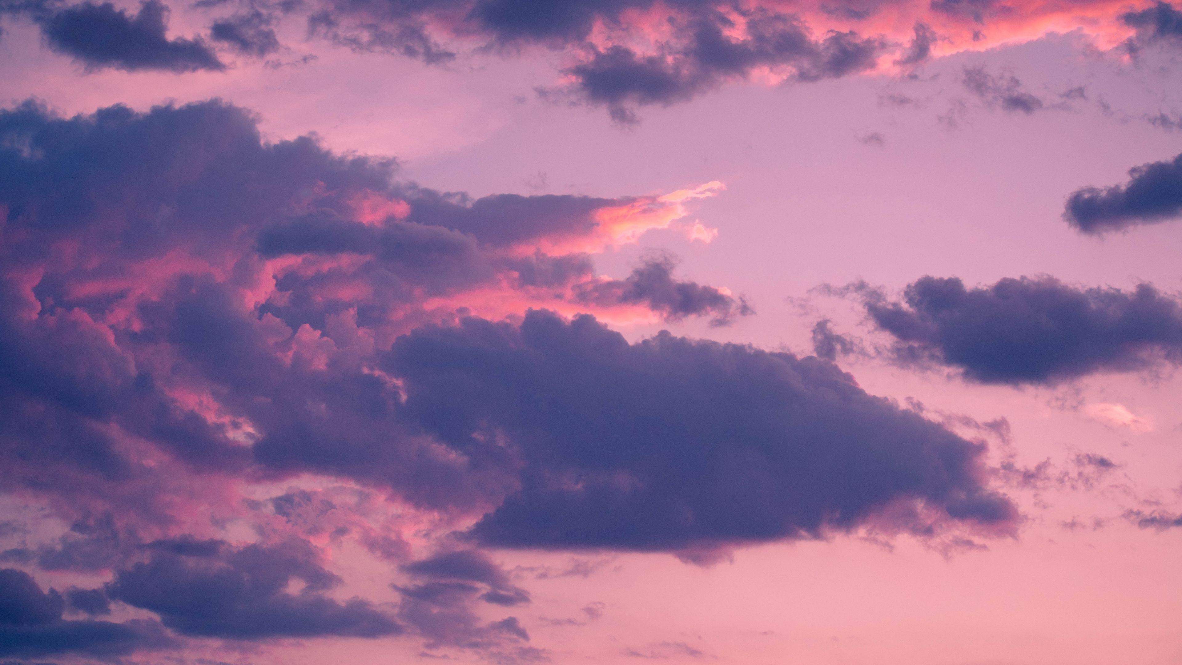 Hình nền những đám mây màu hồng xanh 3840x2160