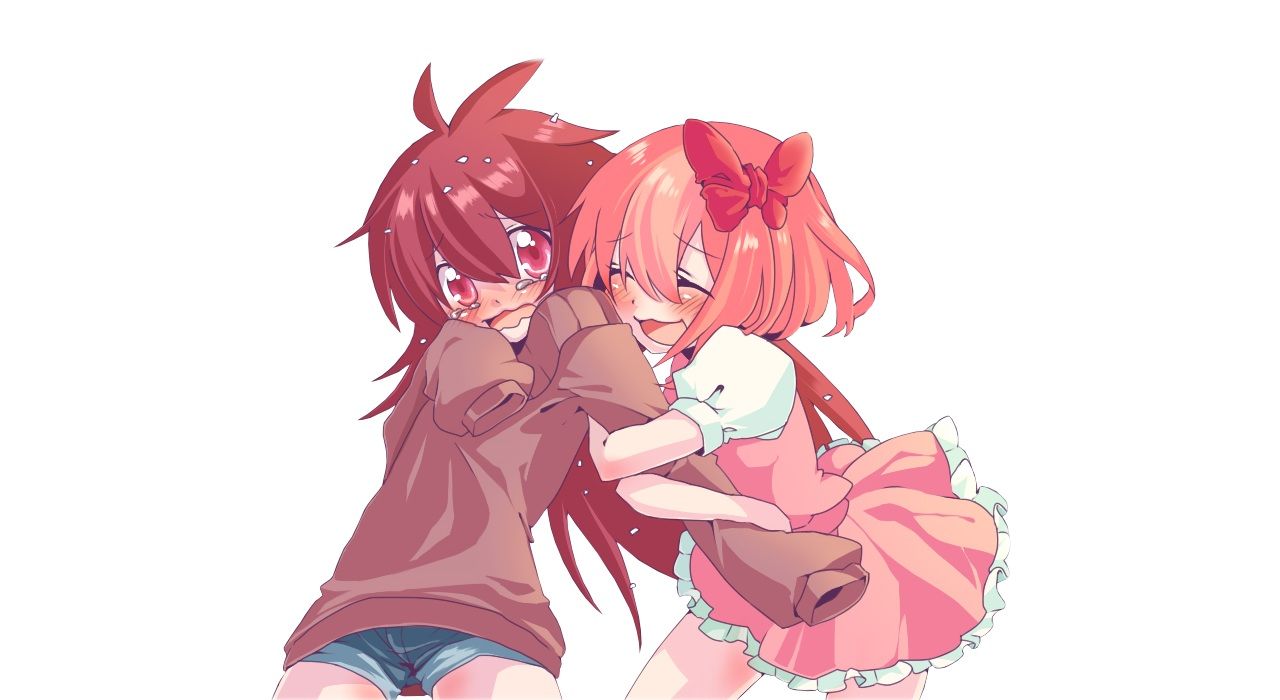 1280x700 2girls anthropomorphism blush flaky