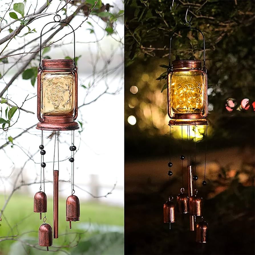 894x894 ZYLiWoo Solar Wind Chime, Mason Jar