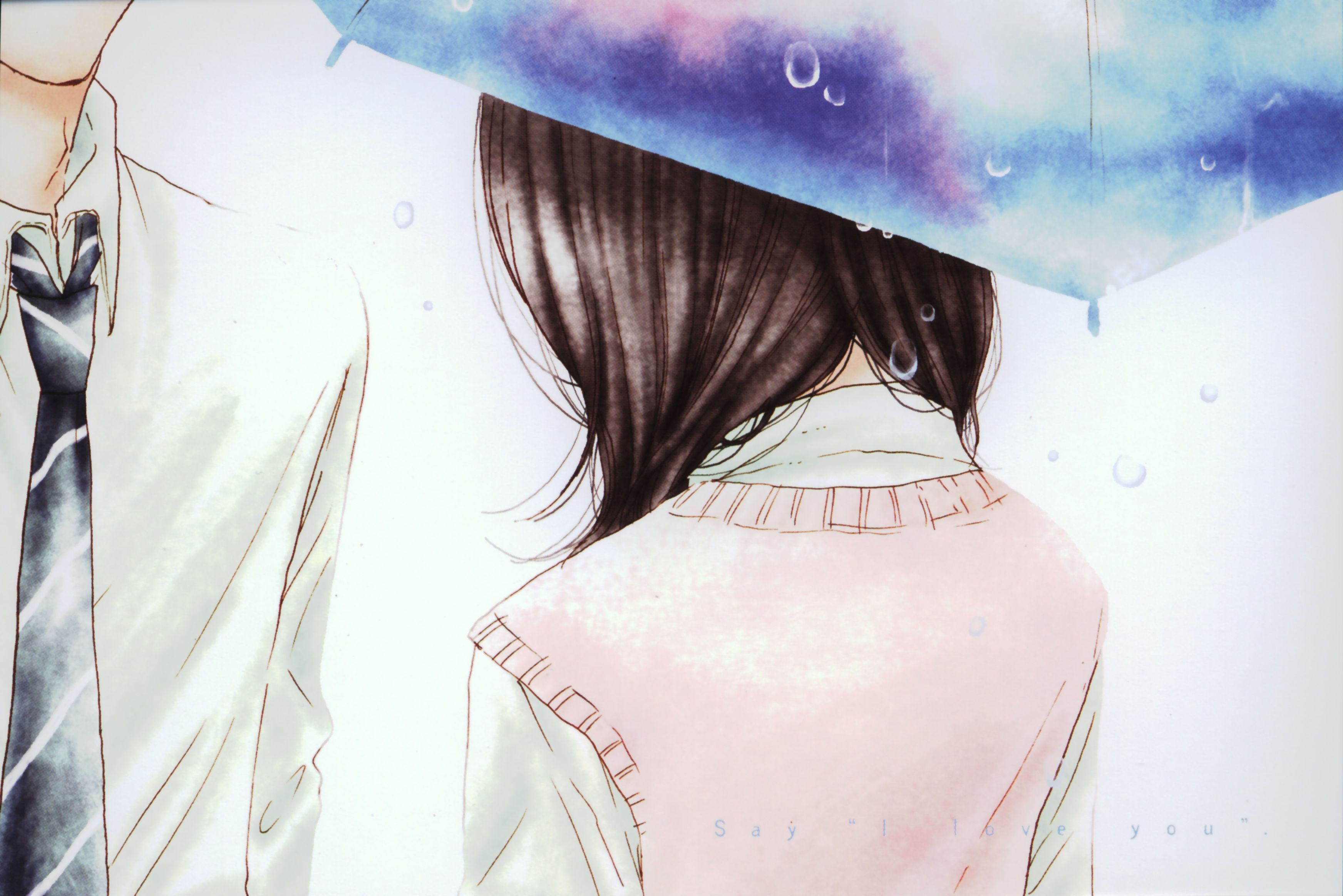 3488x2328 Anime Say I love you HD Wallpaper