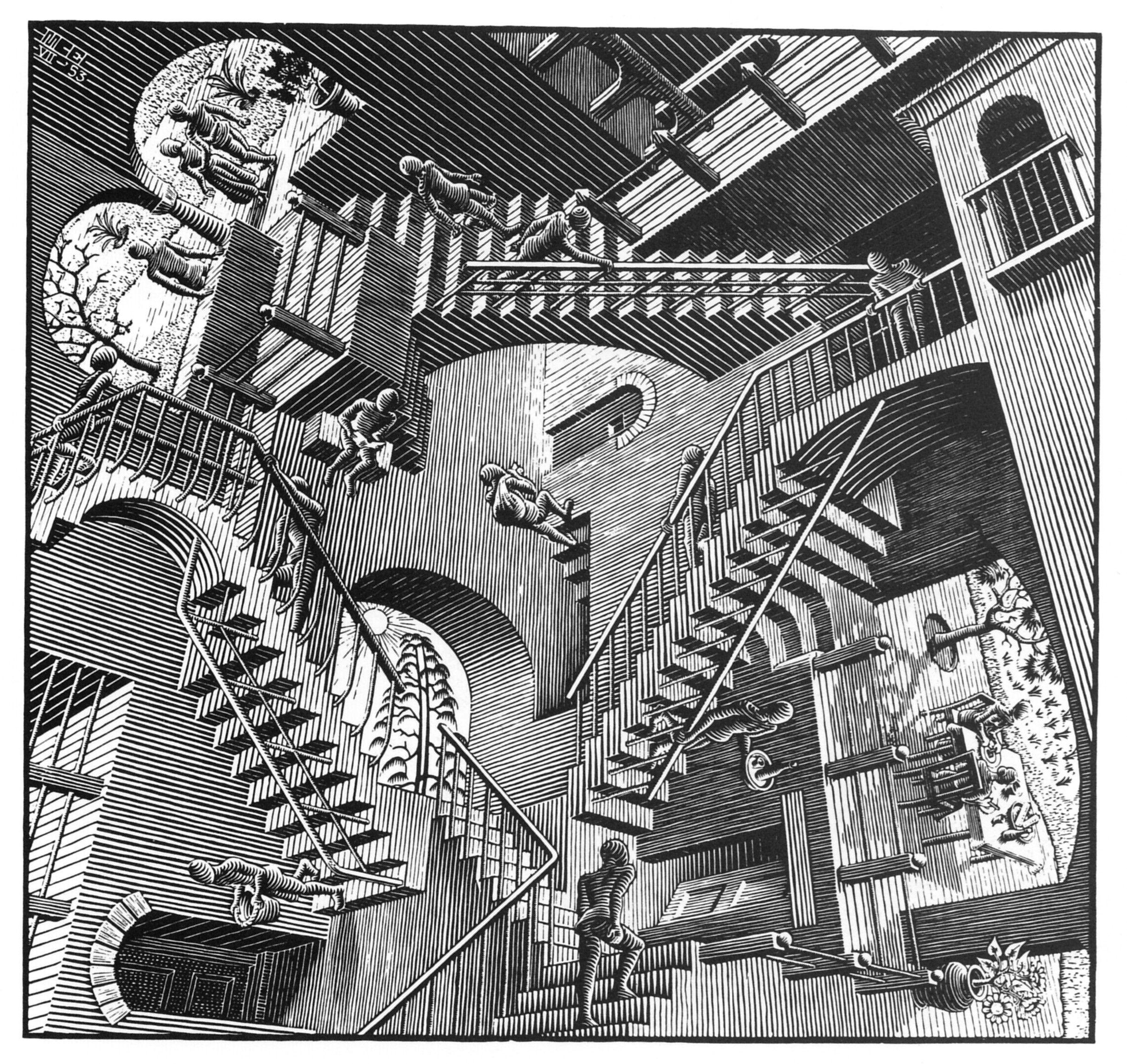 2427x2291 MC Escher Wallpaper HD