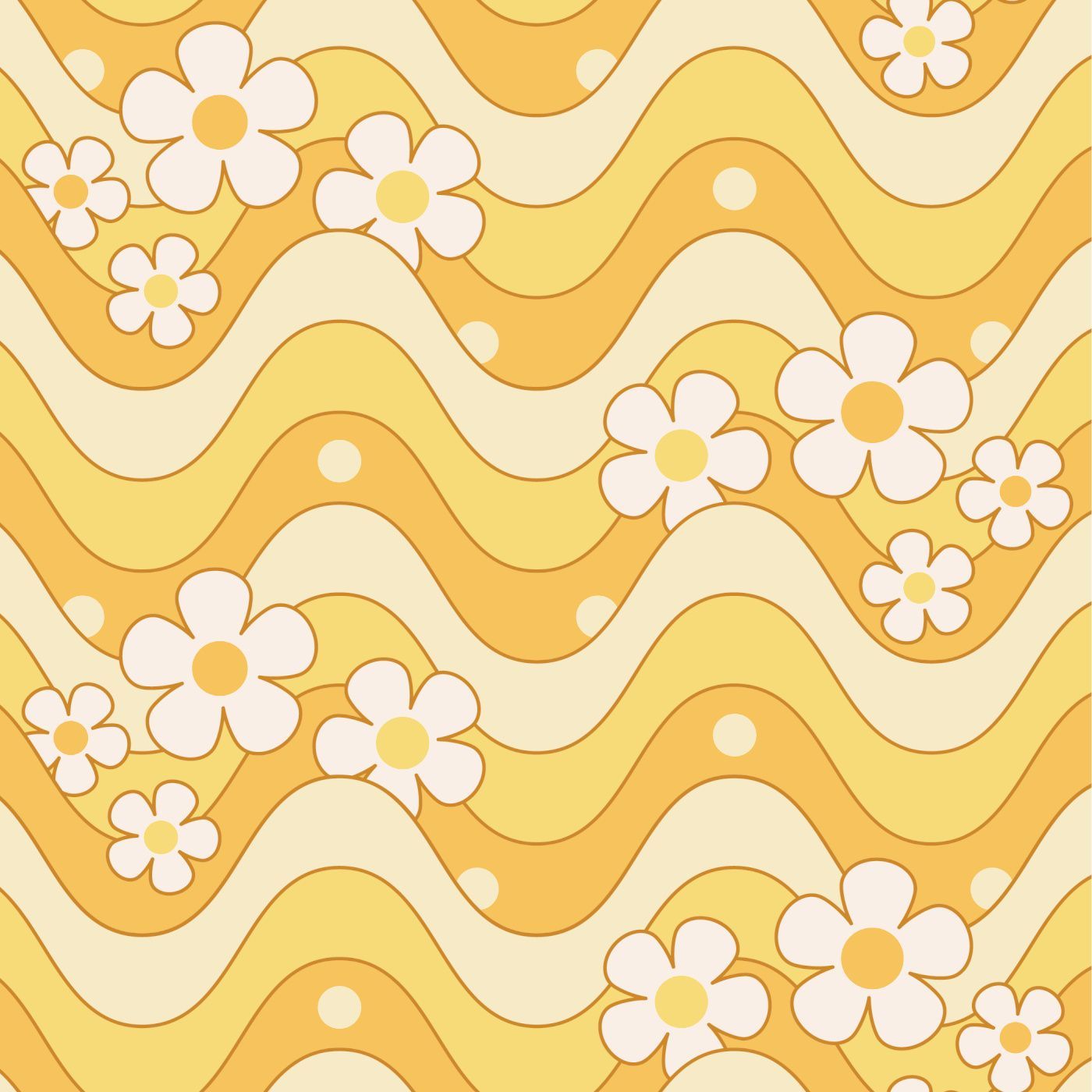 1400x1400 Groovy Floral Peel and Stick Removable