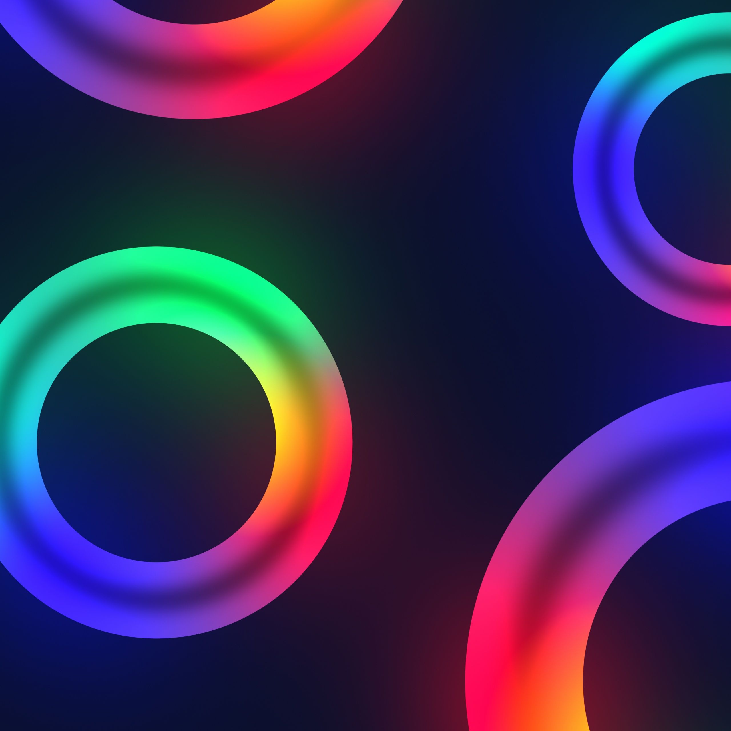 2560x2560 Circles Wallpaper 4K, Colorful, Neon colors