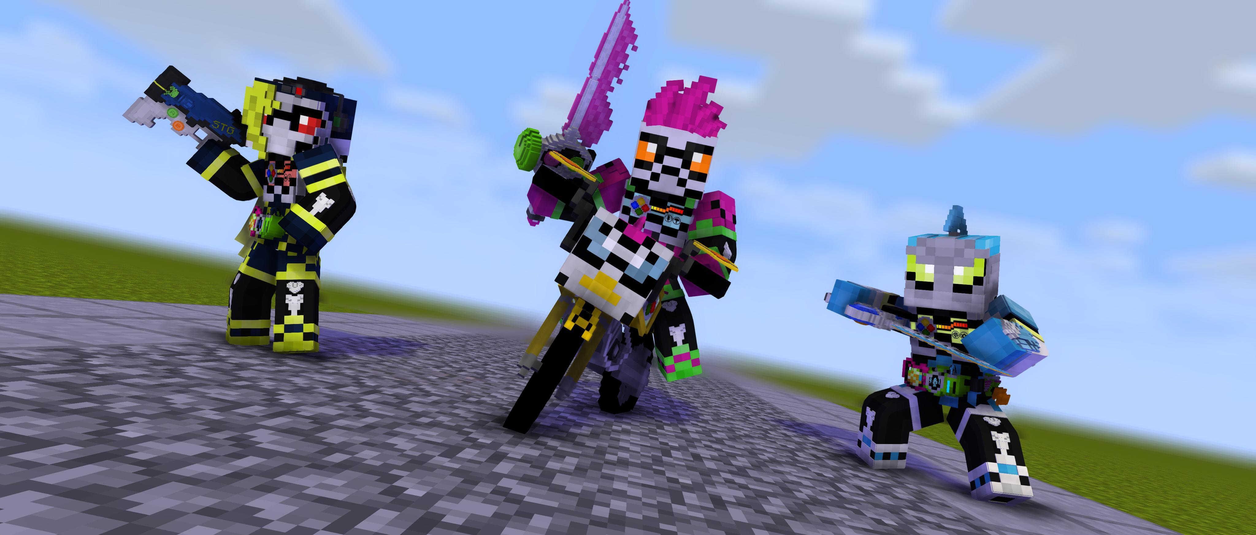 4096x1747 Kamen Rider Ex Aid main riders and art