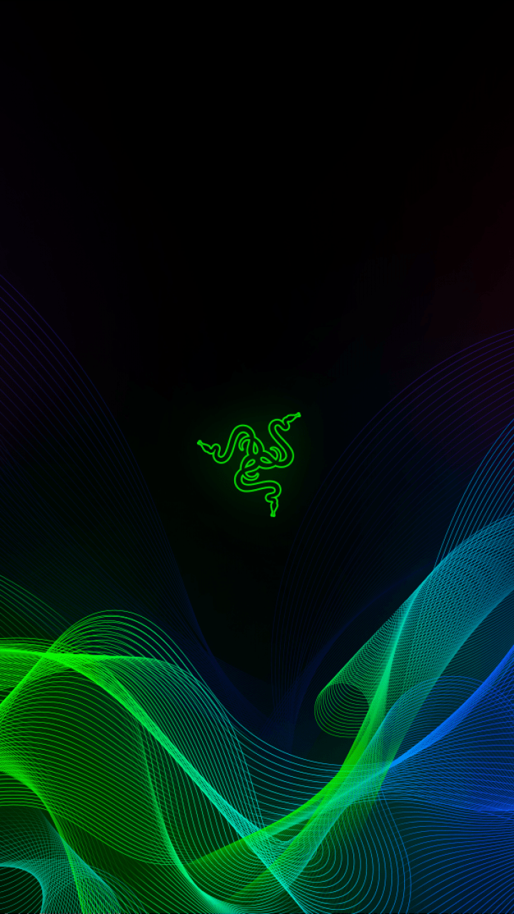720x1280 Download 720x1280 Razer, Abstract, Waves, Sync Wallpaper