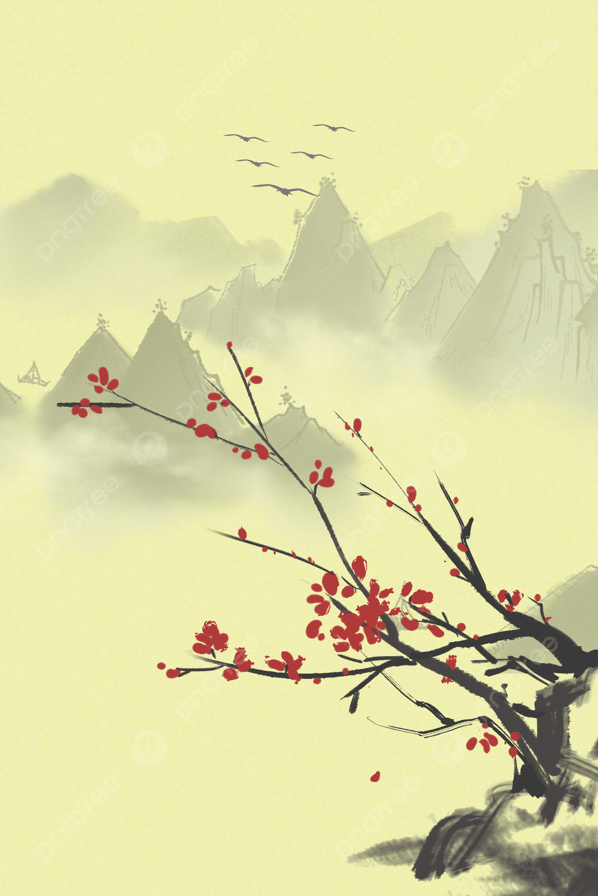 1200x1799 Chinese Wind And Plum Plum Water