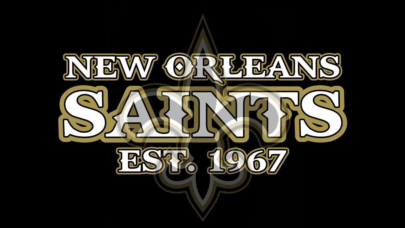 Download New Orleans Saints Black Whirl Logo Wallpaper