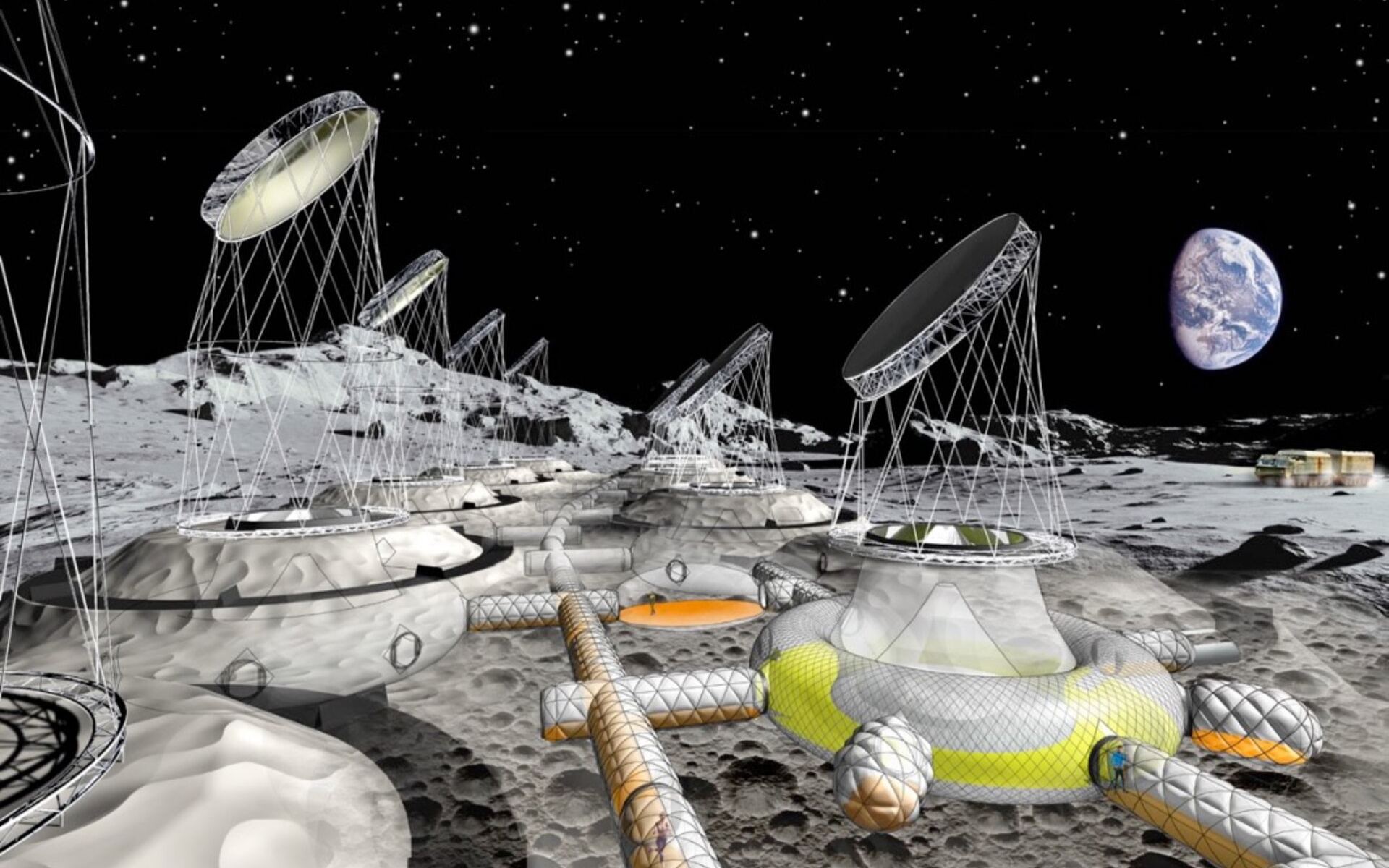 1920x1200 Bouncy Castles on the Moon. Inflated