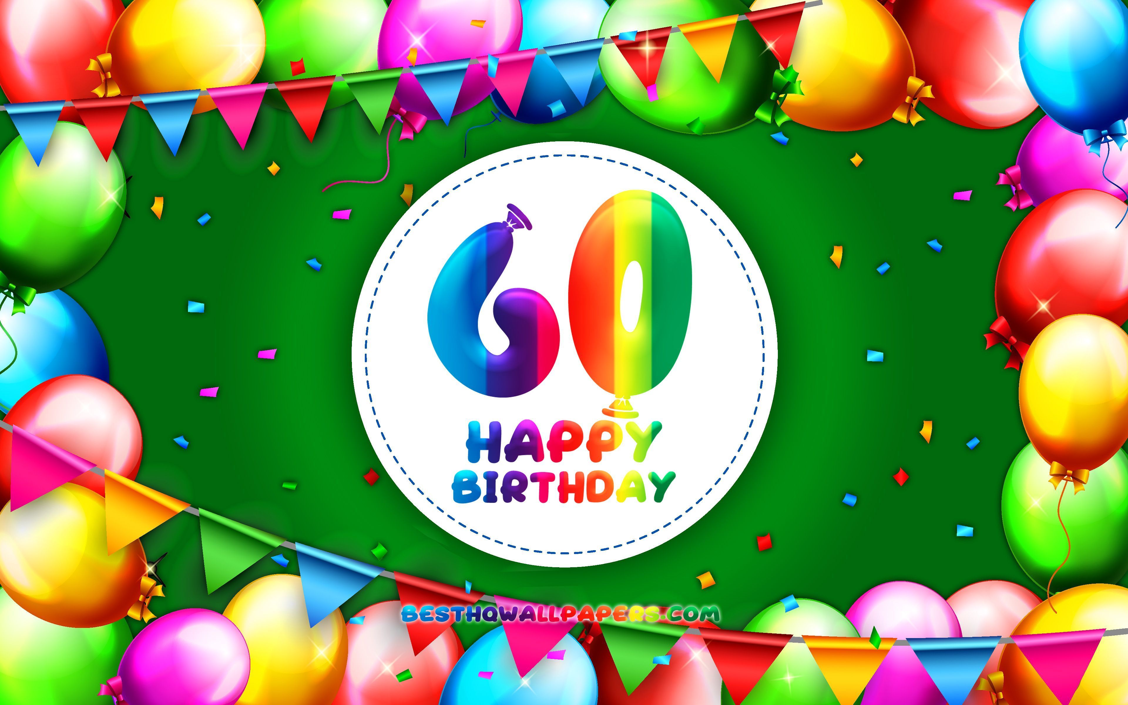 3840x2400 Download wallpaper Happy 60th birthday