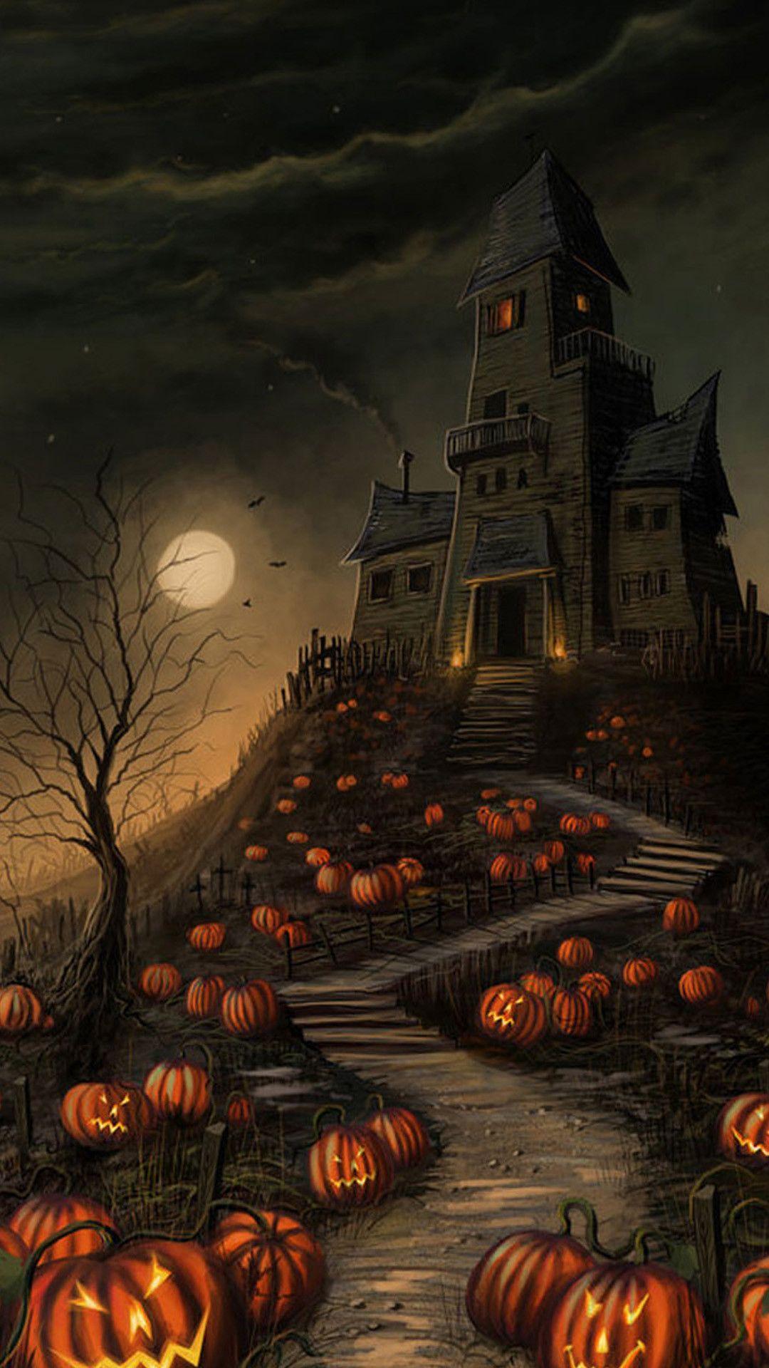 1080x1920 Haunted House Wallpaper