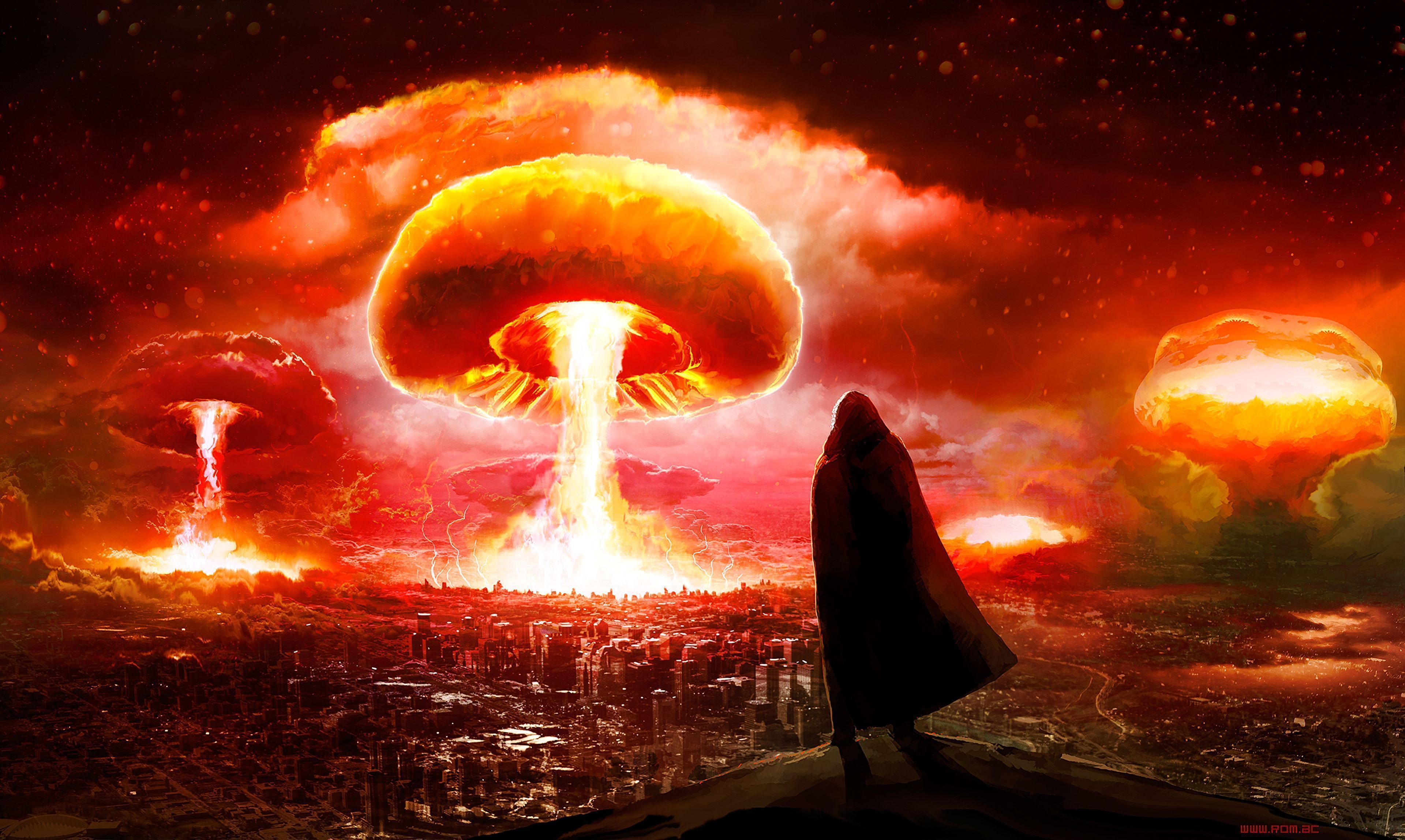 3840x2296 Wallpaper Nuclear Explosion, Bangs