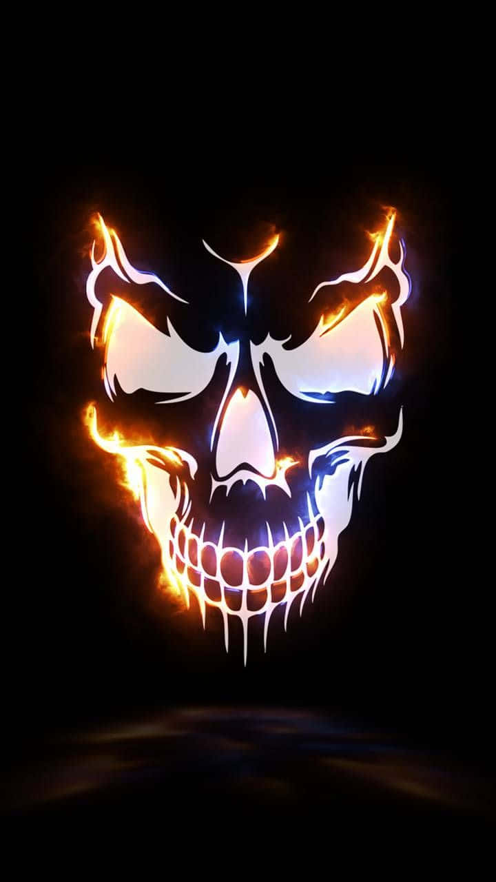 720x1280 Download Glowing Skull Head Wallpaper
