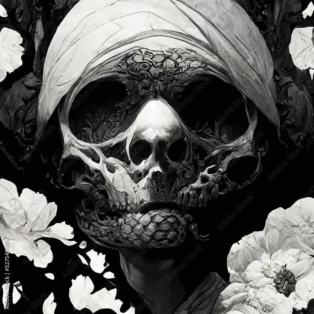 1000x1000 Antique victorian skeleton skull