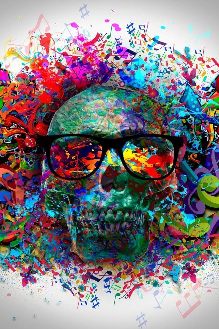 854x1280 Musical Graffiti Colorful Abstract