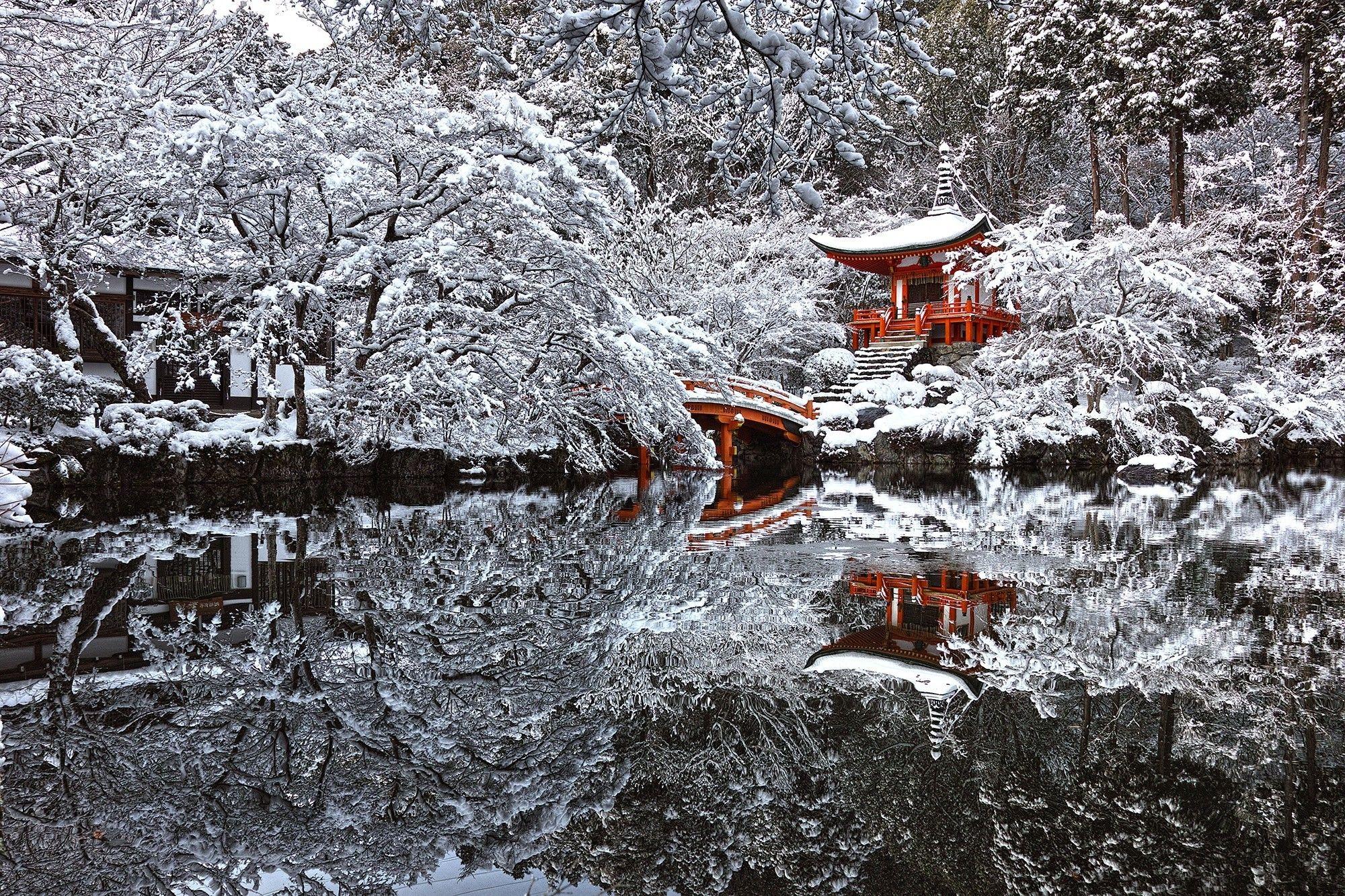 2000x1333 Hình nền mùa đông Nhật Bản