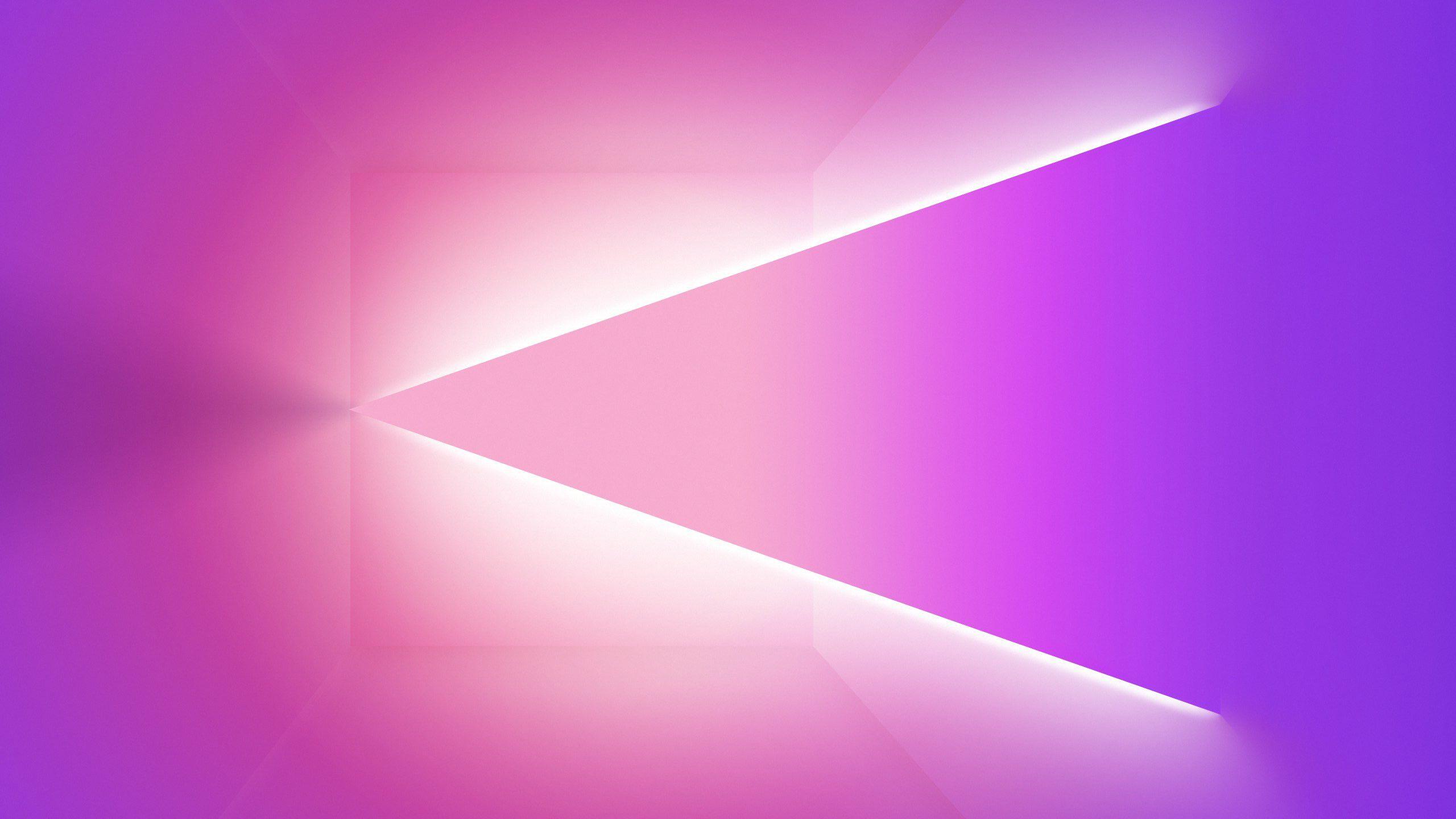 2560x1440 Download 2560x1440 Triangle, Pink, Neon Light Wallpaper