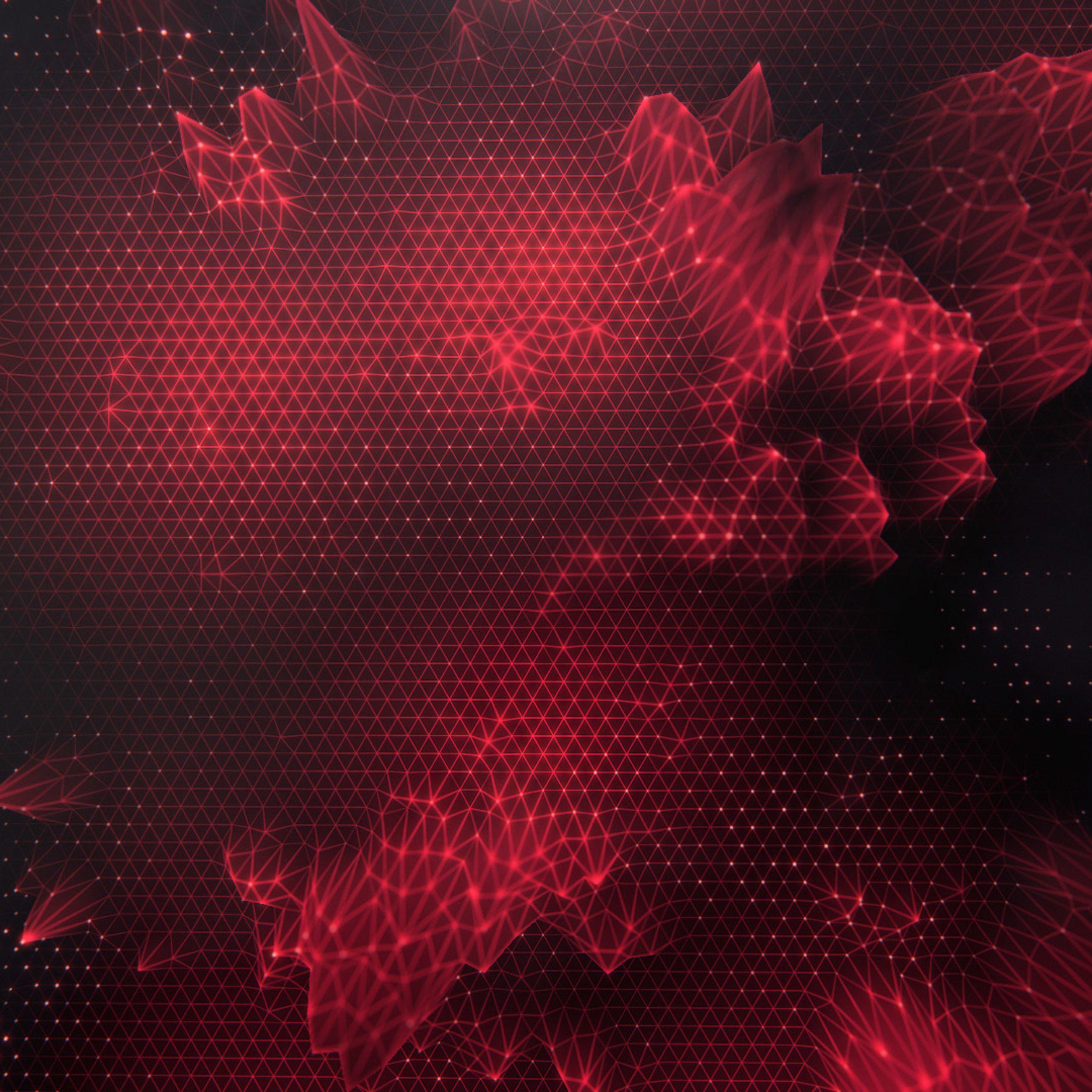 2932x2932 Low Poly Red Triangle Art Abstract iPad Pro Retina