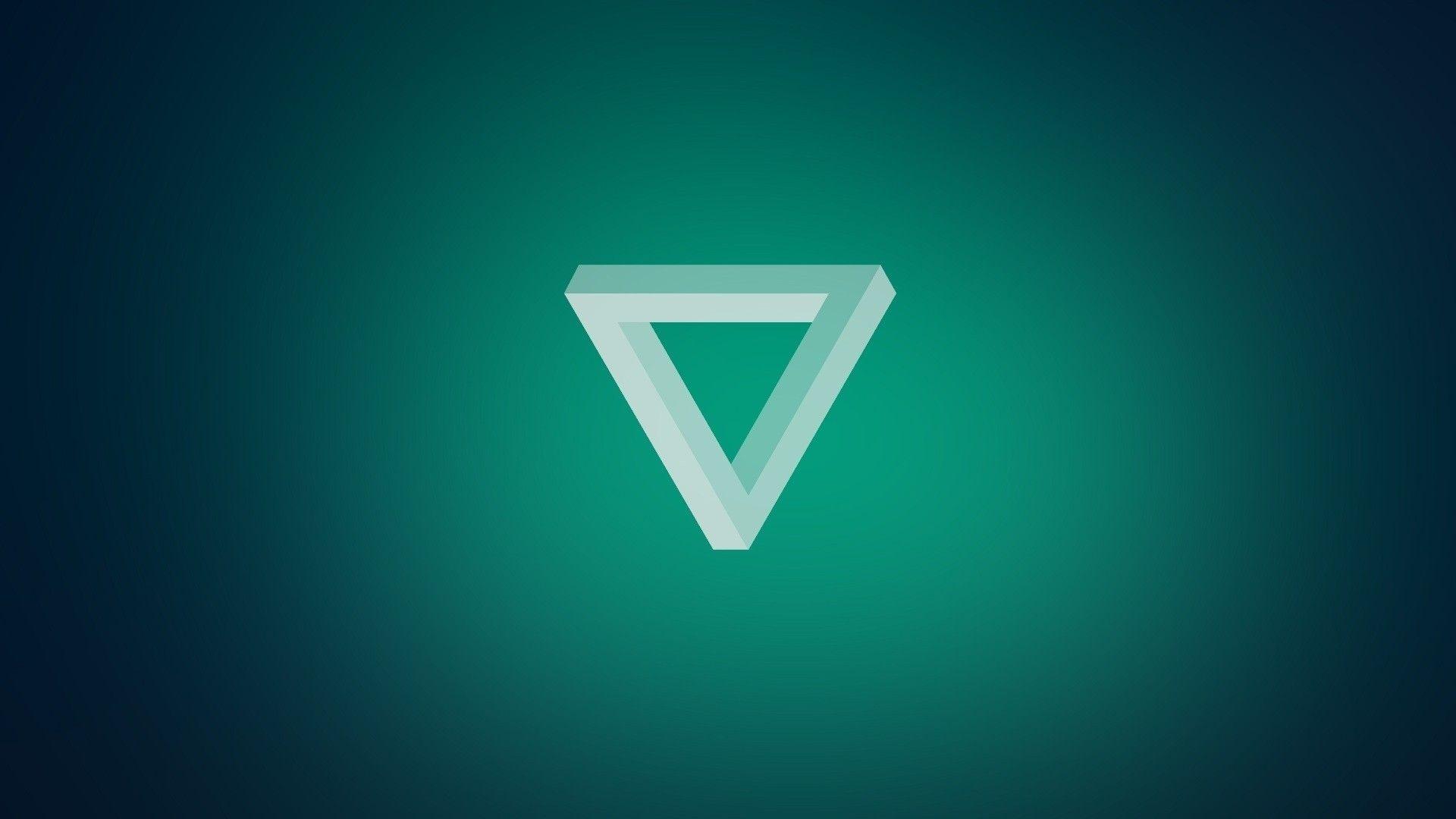 1920x1080 Teal Triangle Light Dark Shape Wallpaper