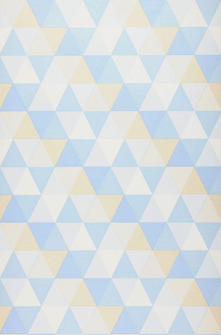 728x1100 Wallpaper : Beige Pale Blue Cream Light Triangles Roll Width