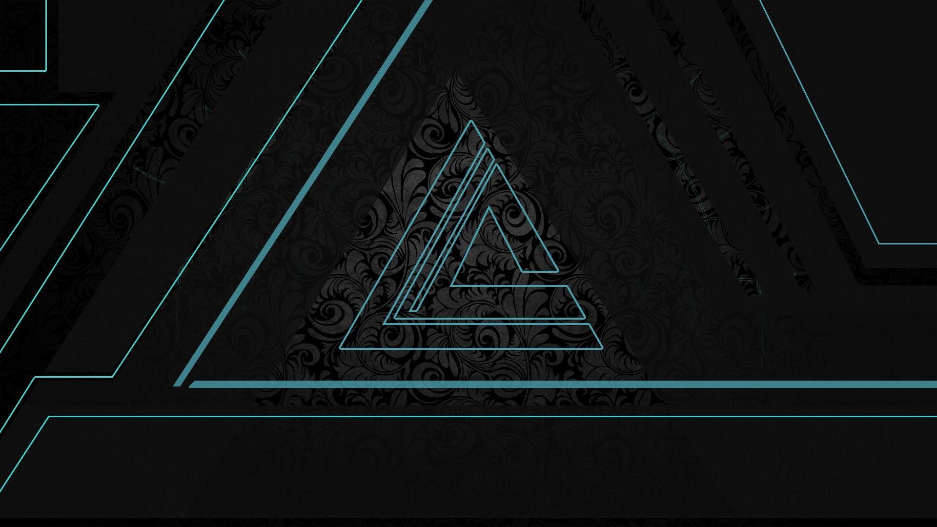 1920x1080 Light Blue Black Triangle Wallpaper 44473