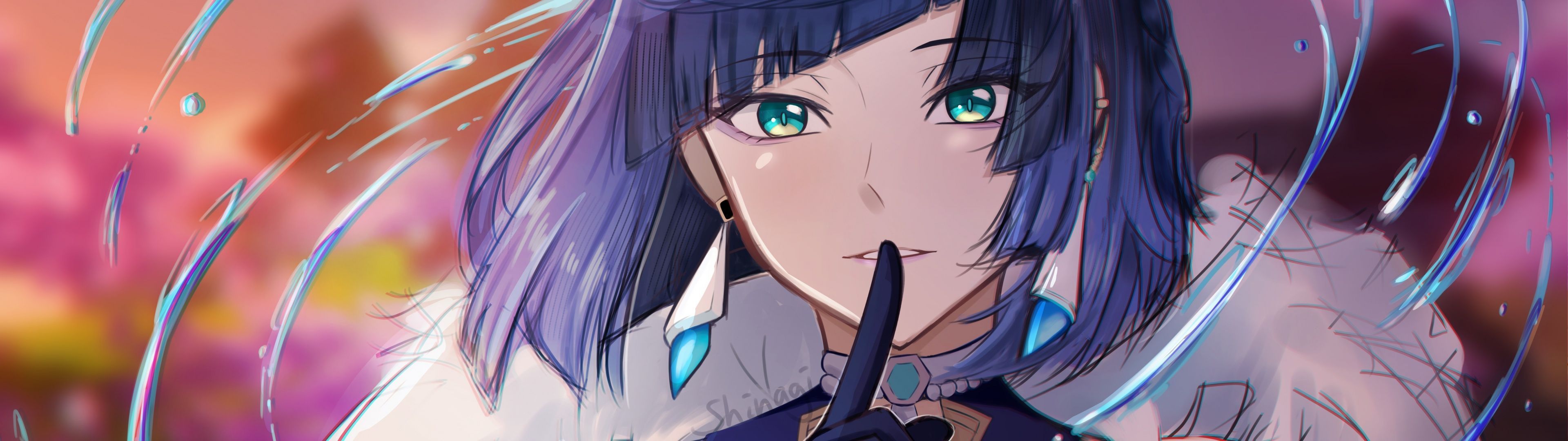 3840x1080 Yelan Wallpaper 4K, Genshin Impact