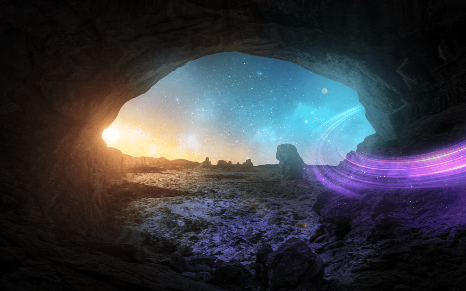 1920x1200 #glitch art, #trippy, #nature, #stars, #natural light, #lights, #triangle, #landscape, #dark fantasy, #Photoshop, #abstract, wallpaper. Mocah HD Wallpaper