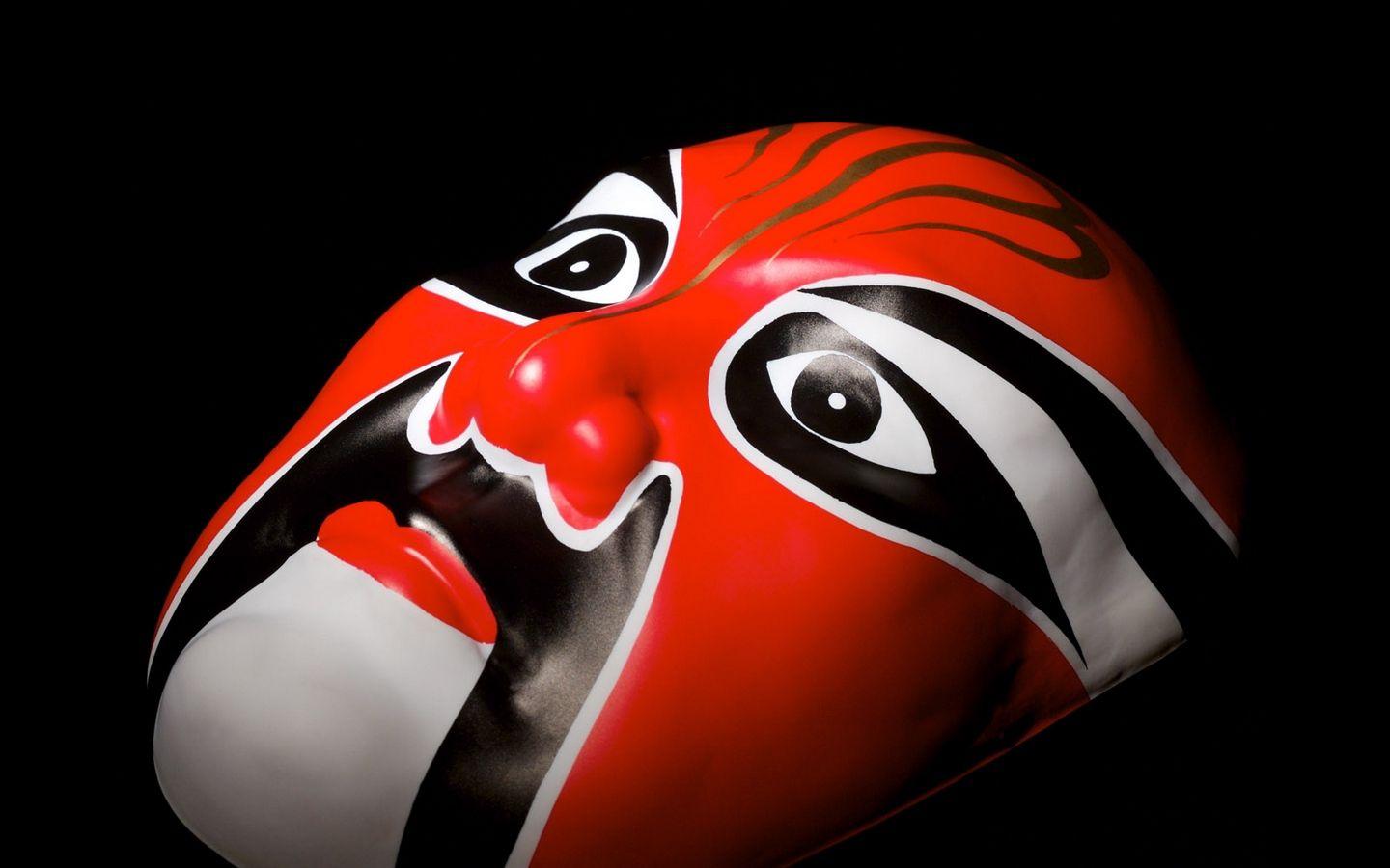 1440x900 Download wallpaper 1440x900 mask, black, china widescreen 16