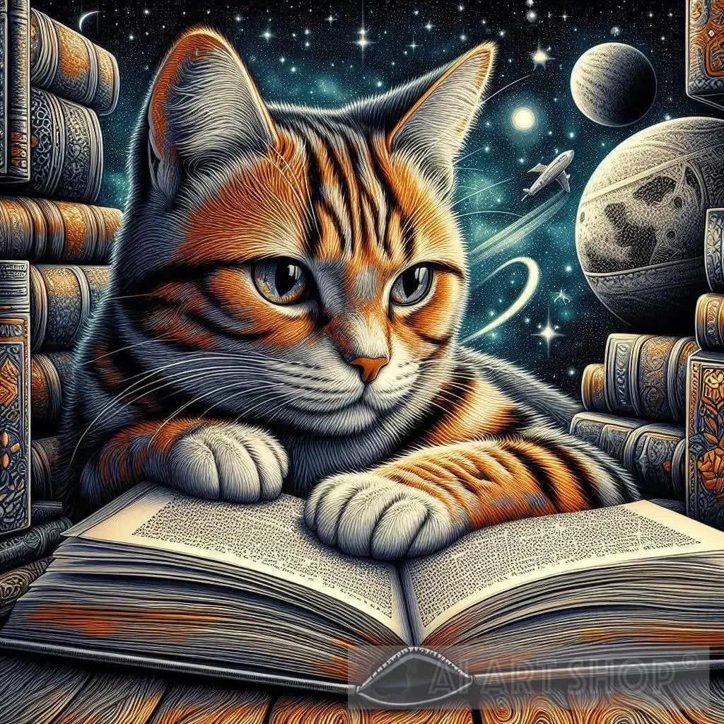 1024x1024 Reading cat
