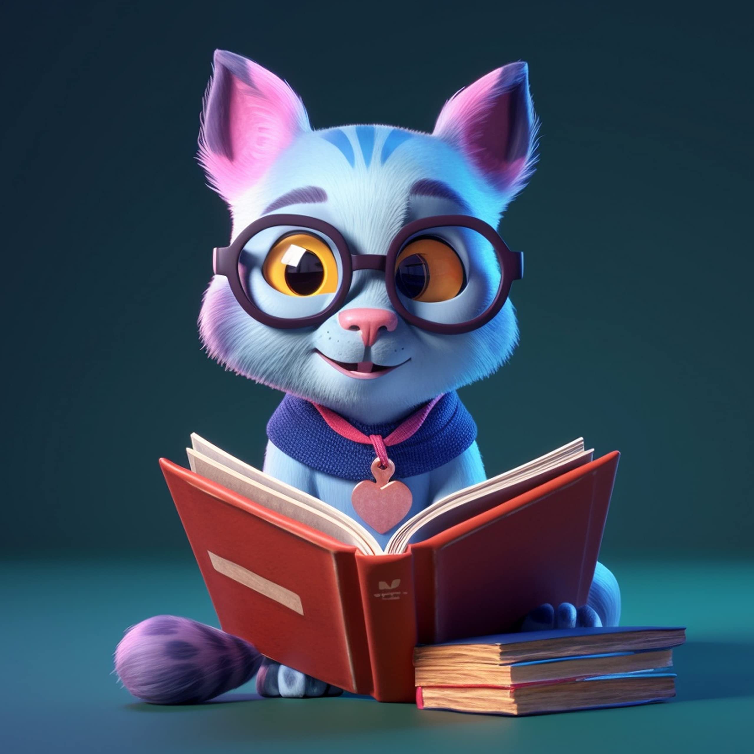 2560x2560 DEKOROS.COM Cute Cat with Glasses