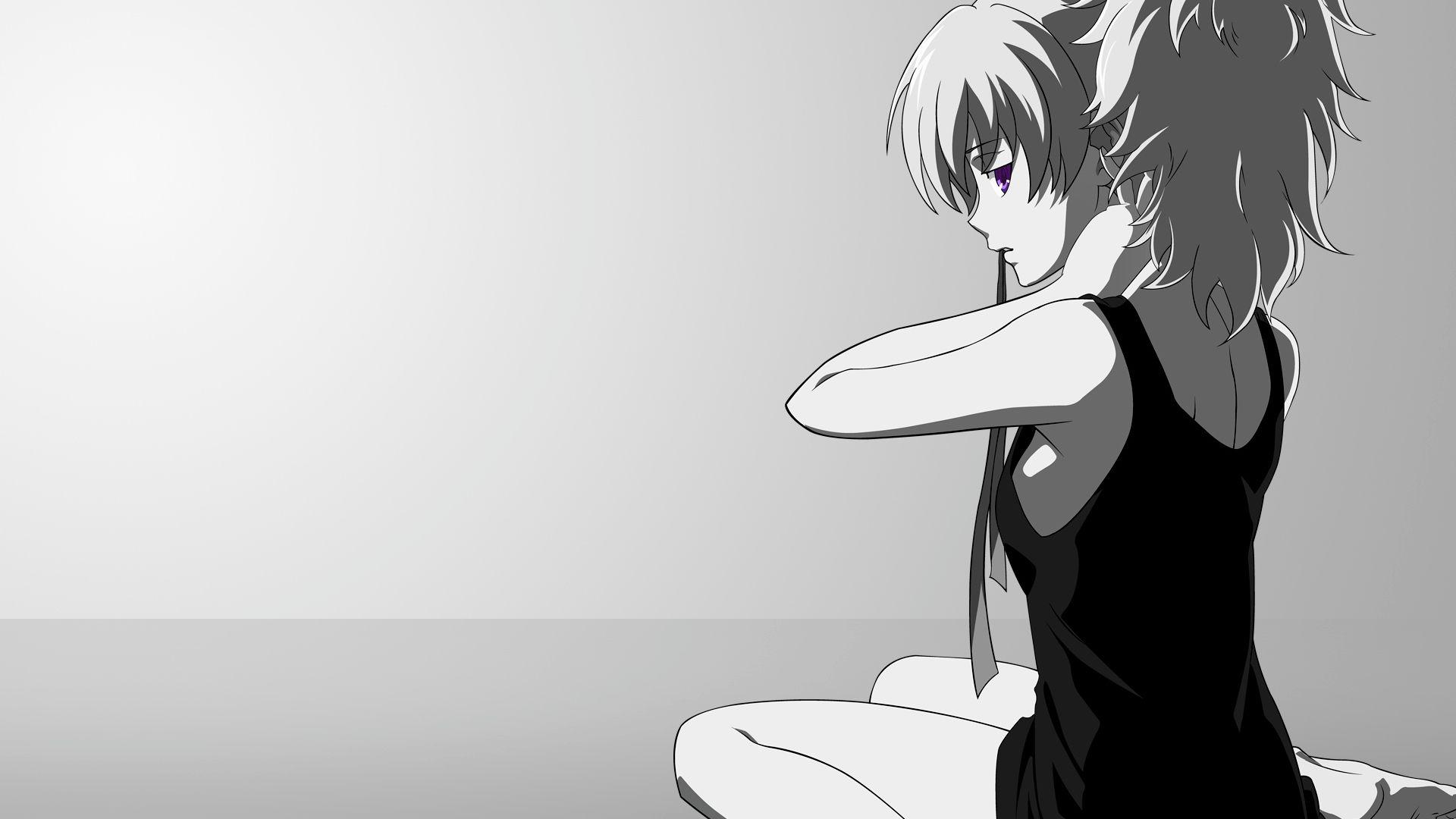 Black And White Anime Girl Wallpapers Top Free Black And White