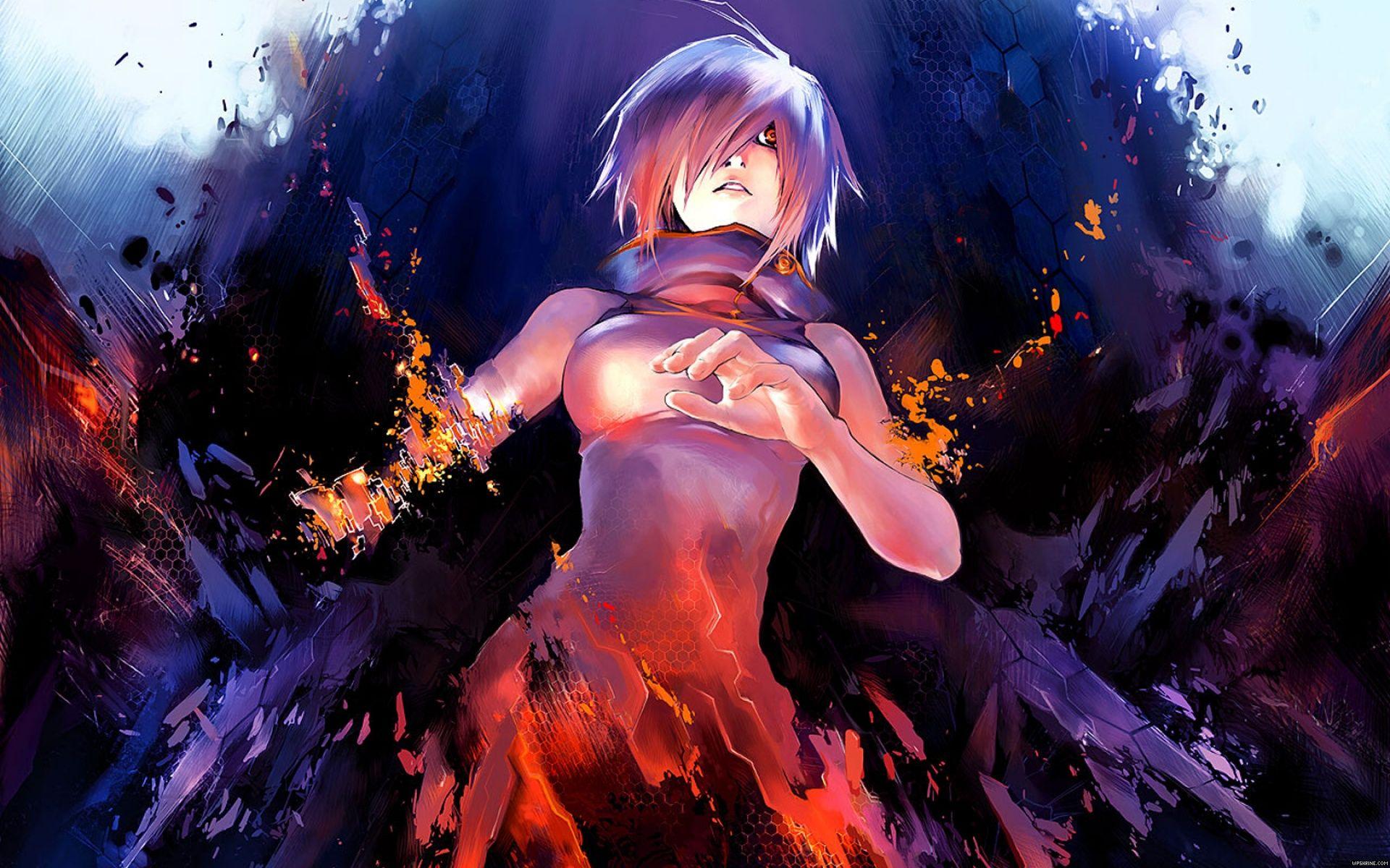 1920x1200 Anime Girls Original Characters Red Eyes Upscale